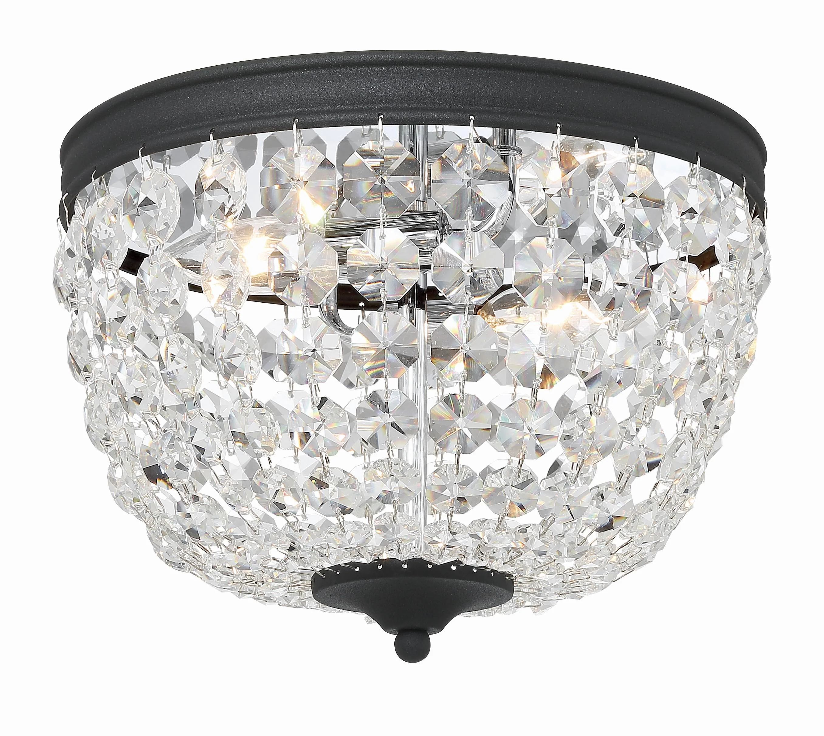 Crystorama Nola 11.5'' Black Forged Flush Mount - Image 2