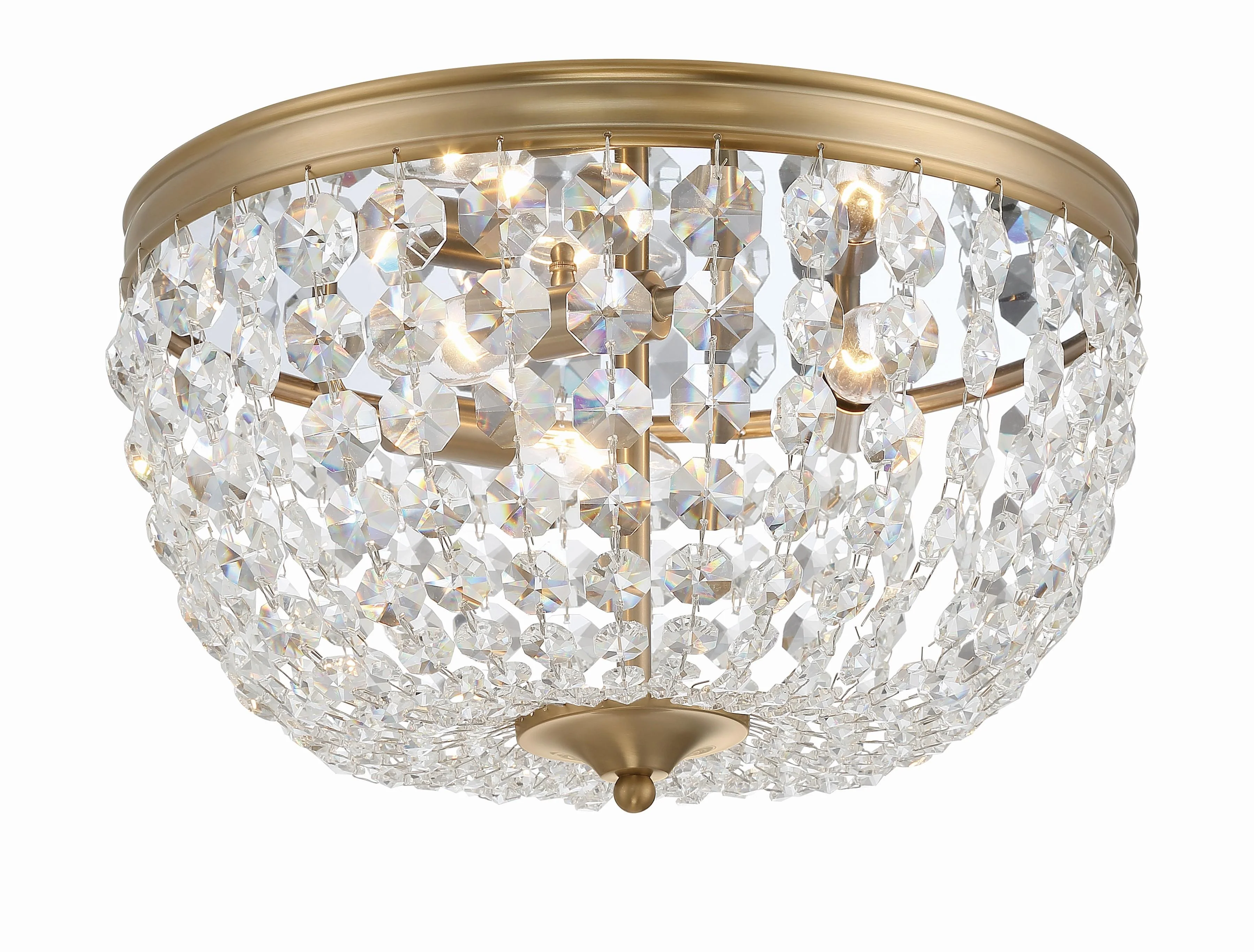Crystorama Nola 14.25'' Vibrant Gold Flush Mount - Image 4