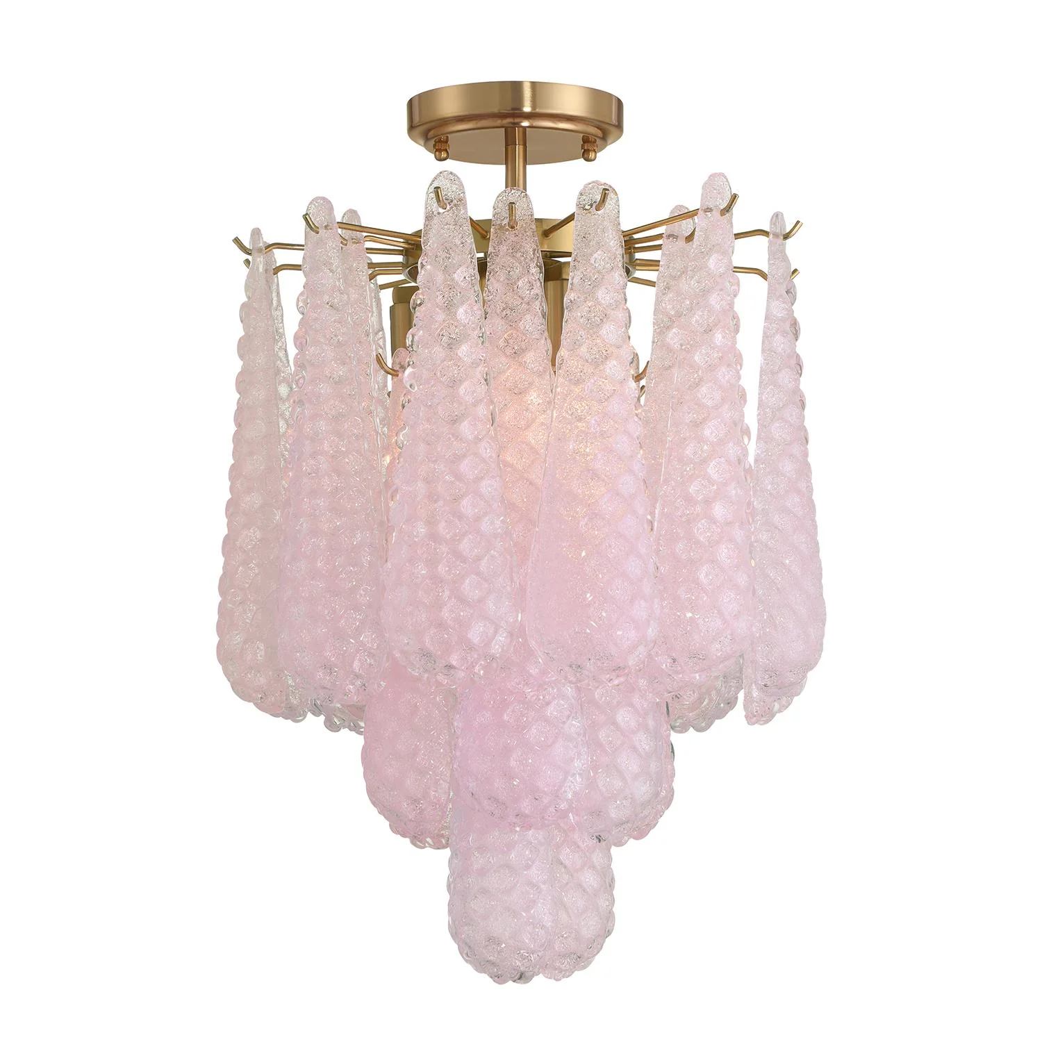 Crystorama Ollie 14.25'' Aged Brass Semi Flush Mount