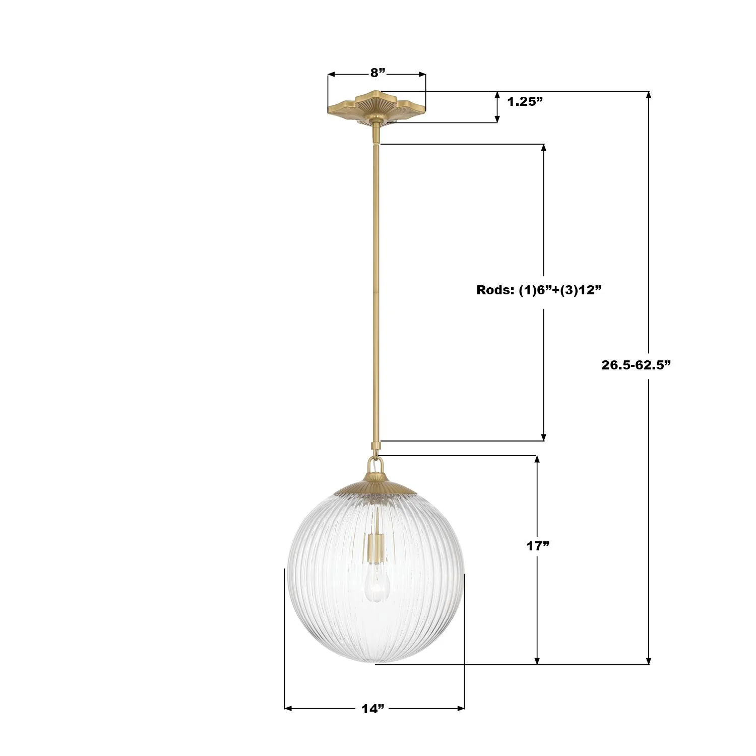 Crystorama Orly 14'' Aged Brass Pendant - Image 7