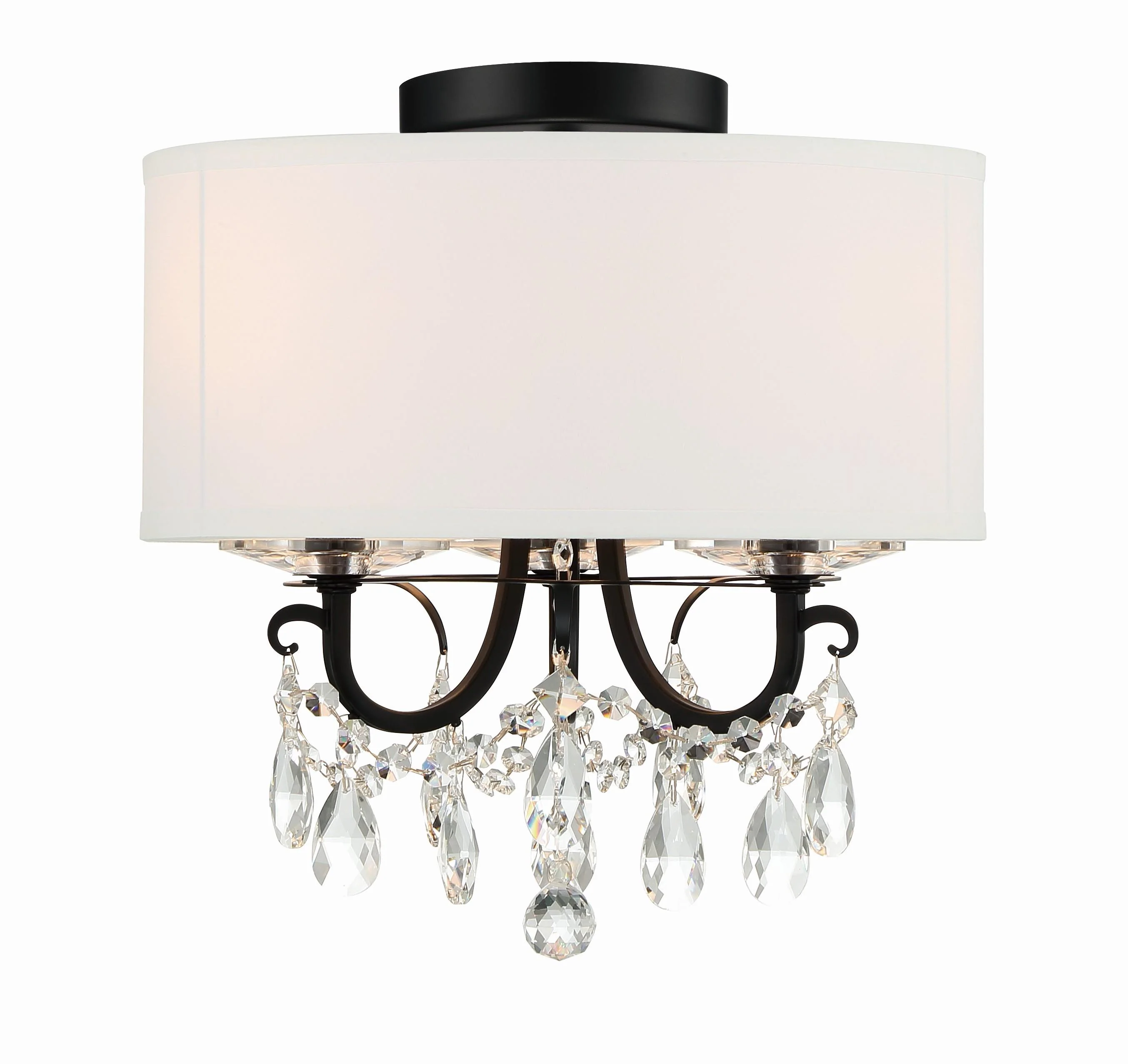 Crystorama Othello 14'' Matte Black Semi Flush Mount - Image 3