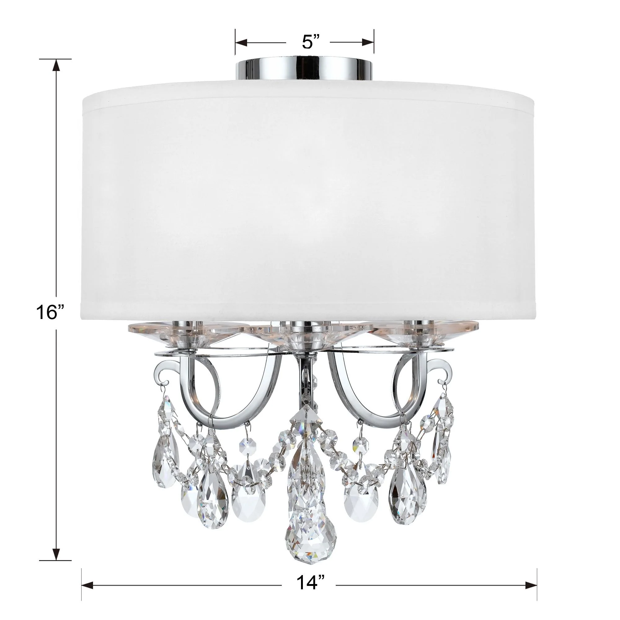 Crystorama Othello 14'' Polished Chrome Semi Flush Mount - Image 5