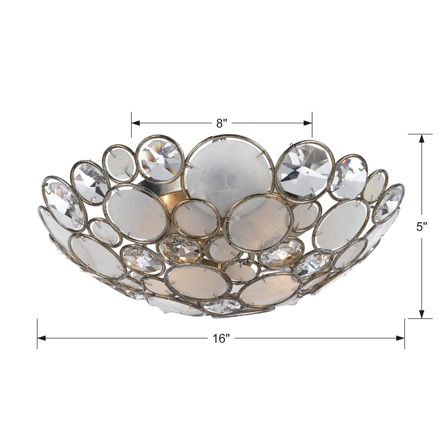 Crystorama Palla 16'' Antique Silver Semi Flush Mount - Image 4