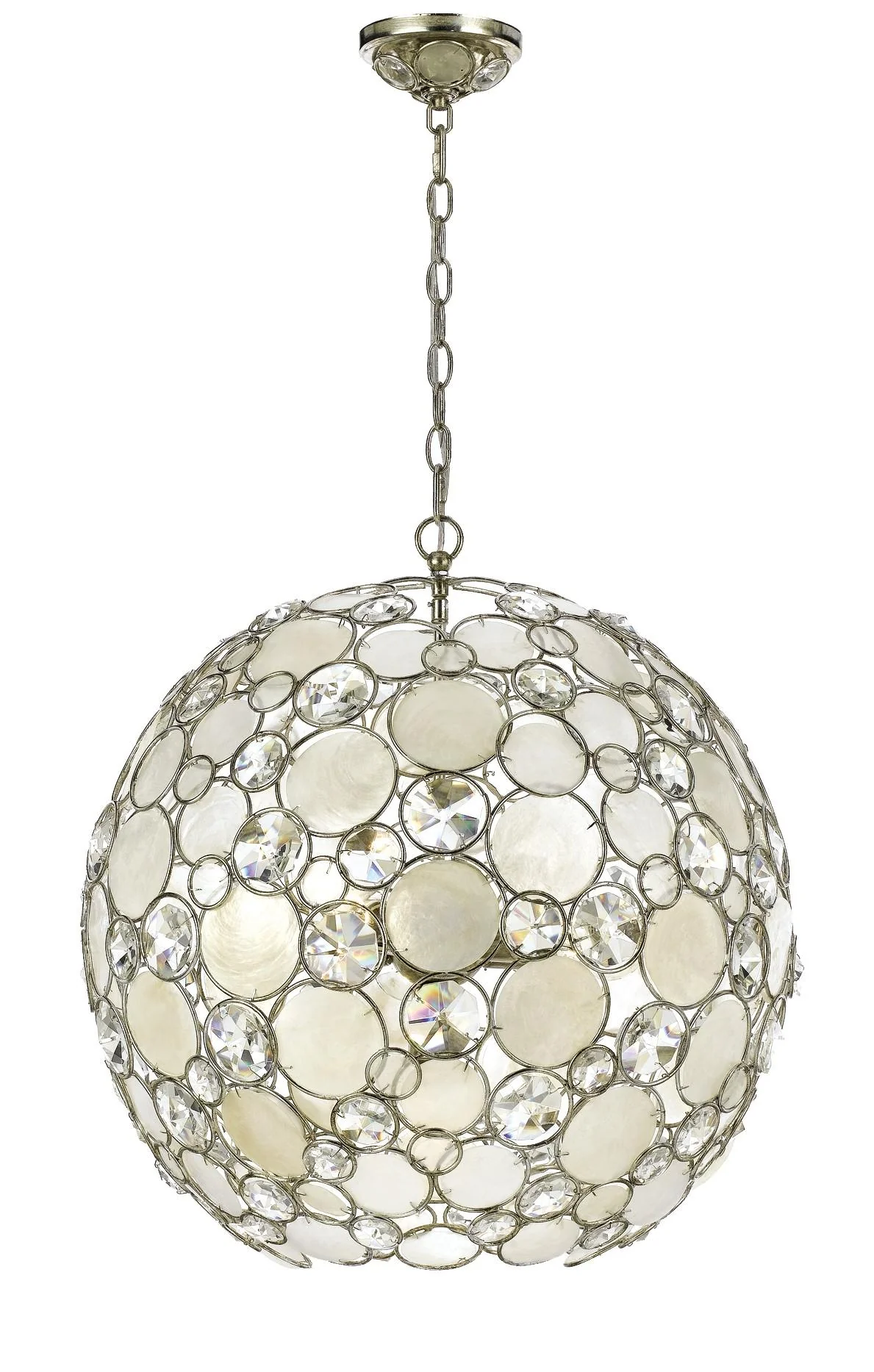 Crystorama Palla 22'' Antique Silver Chandelier