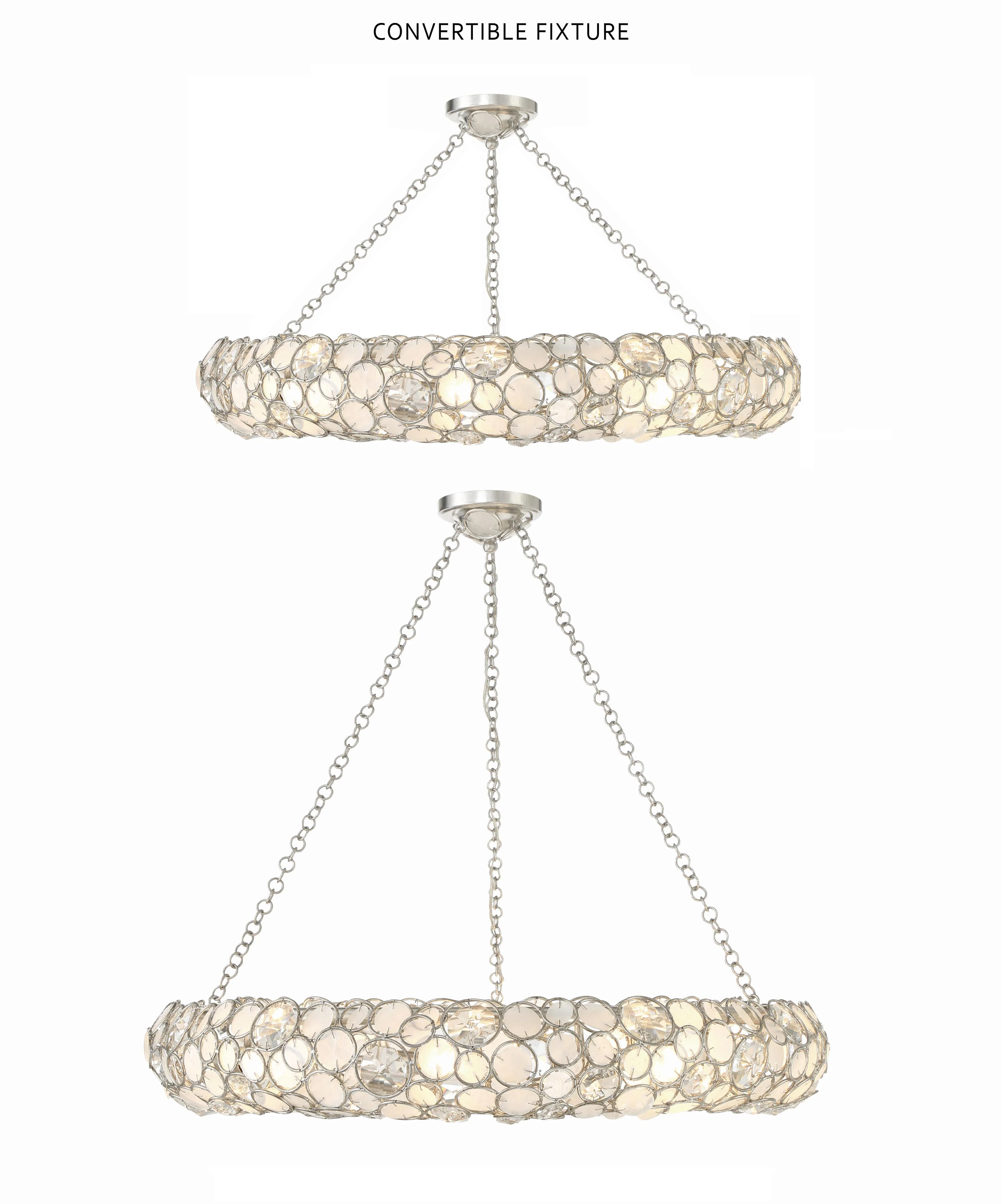 Crystorama Palla 32'' Antique Silver Semi Flush Mount - Image 2