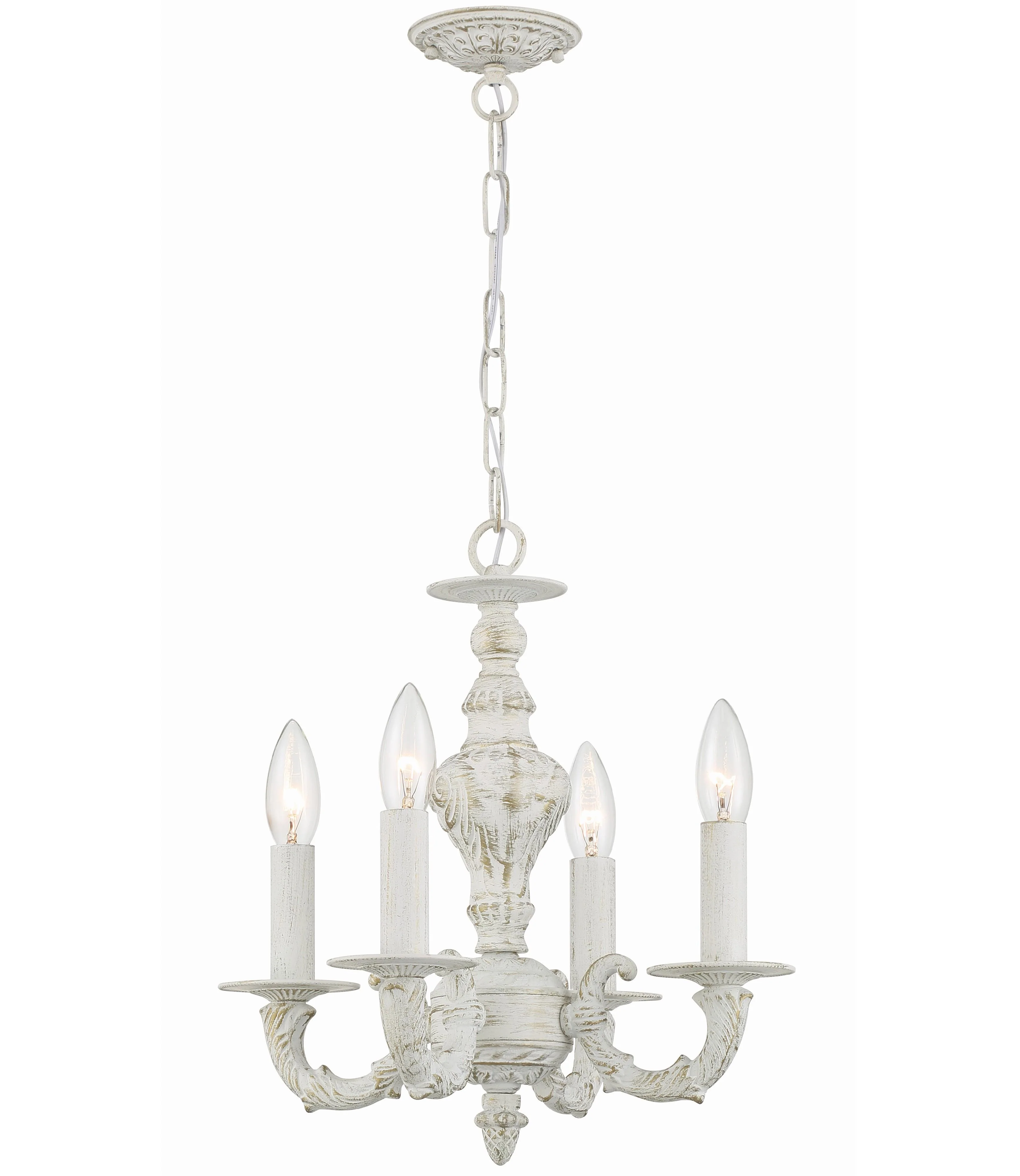 Crystorama Paris Market 13.5'' Antique White Chandelier