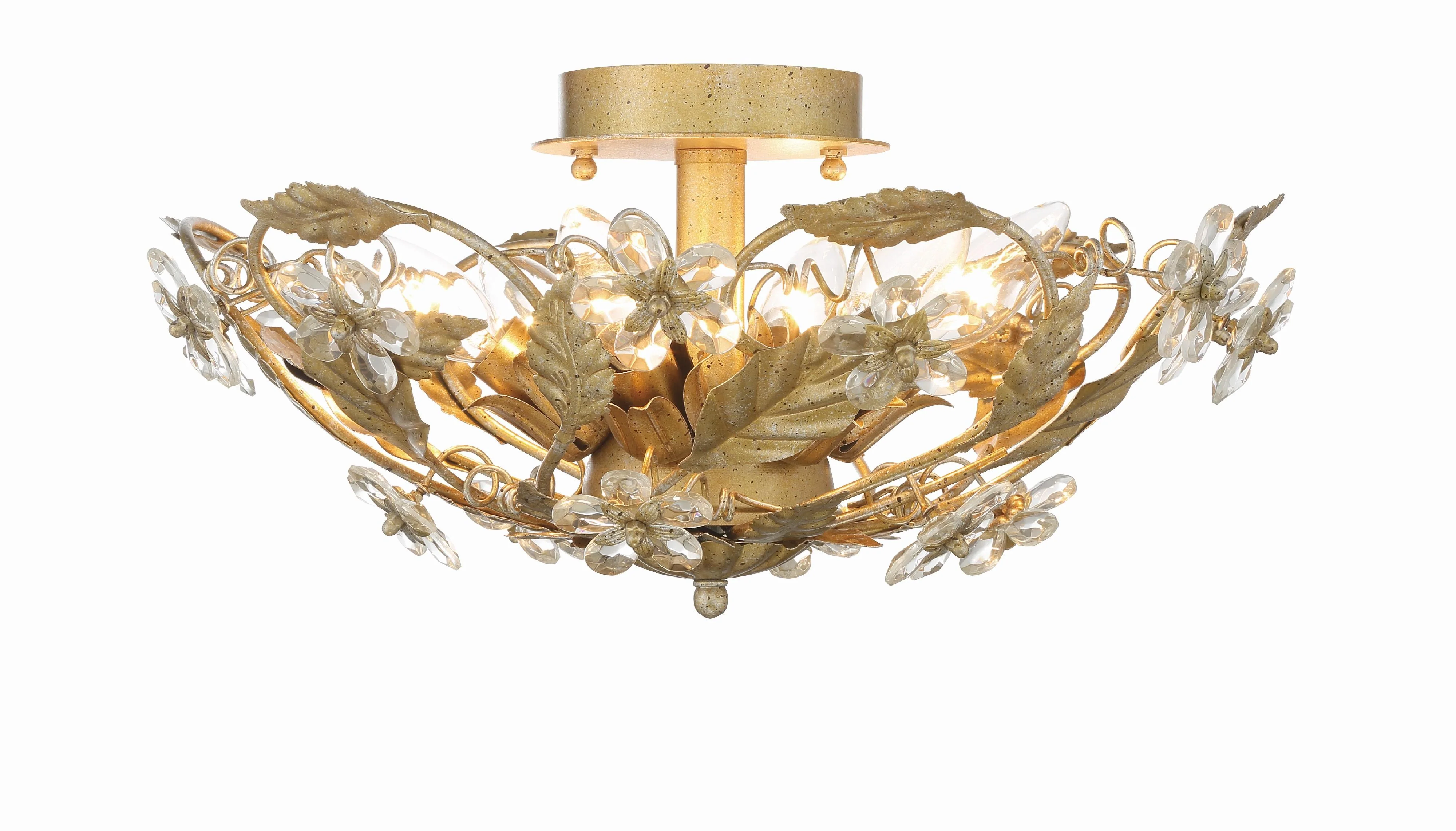 Crystorama Paris Market 16'' Gold Leaf Semi Flush Mount - Image 4