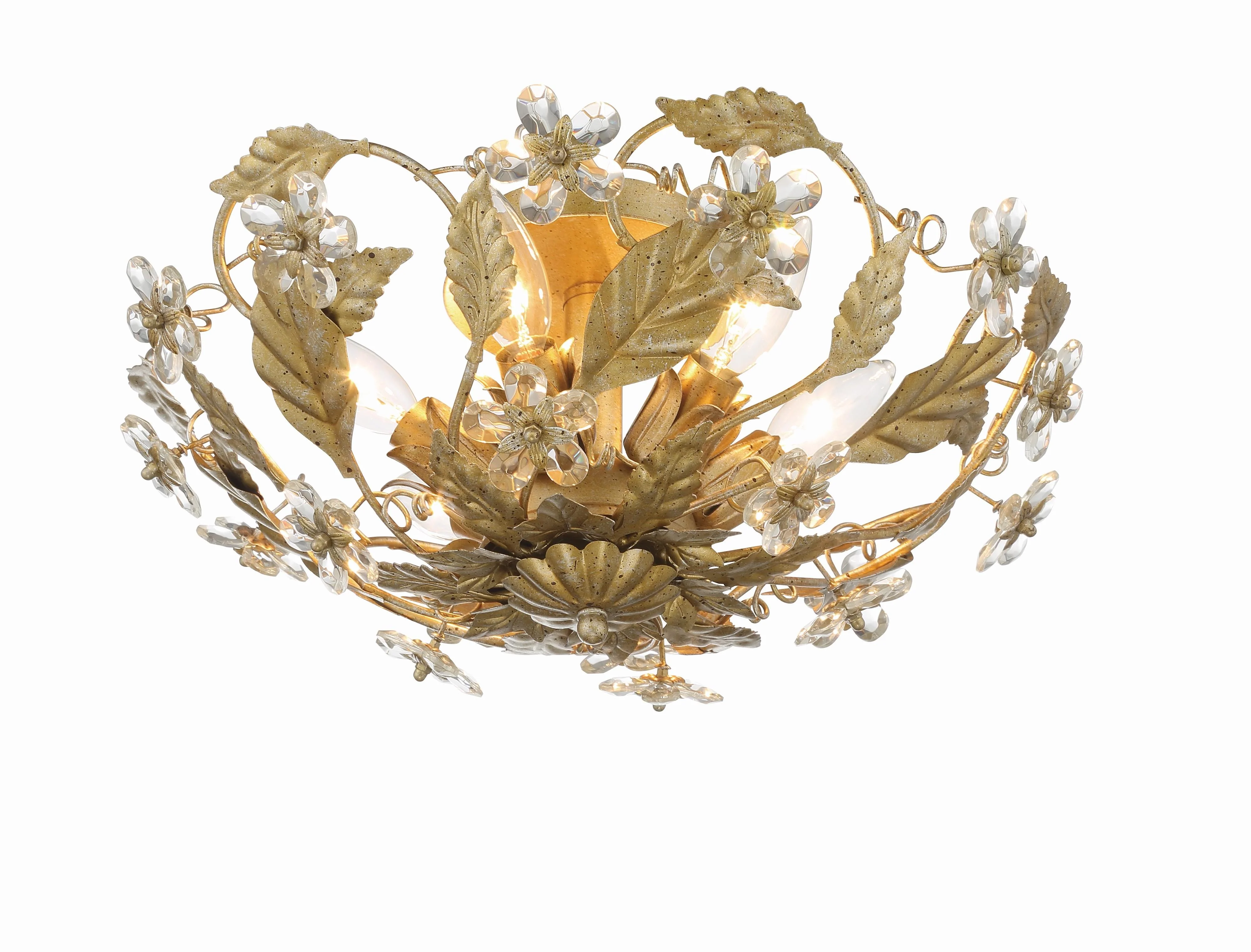 Crystorama Paris Market 16'' Gold Leaf Semi Flush Mount - Image 5
