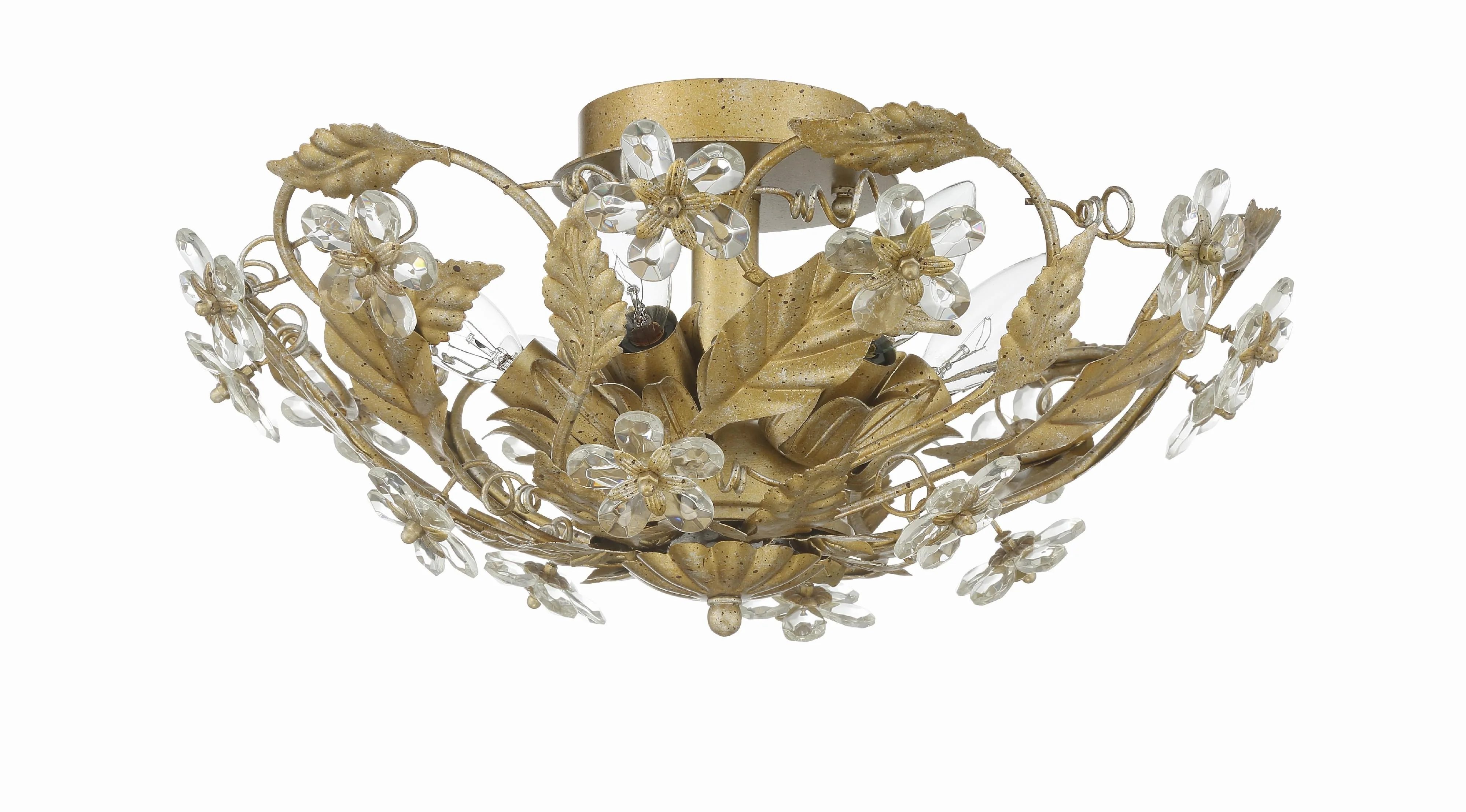Crystorama Paris Market 16'' Gold Leaf Semi Flush Mount - Image 7
