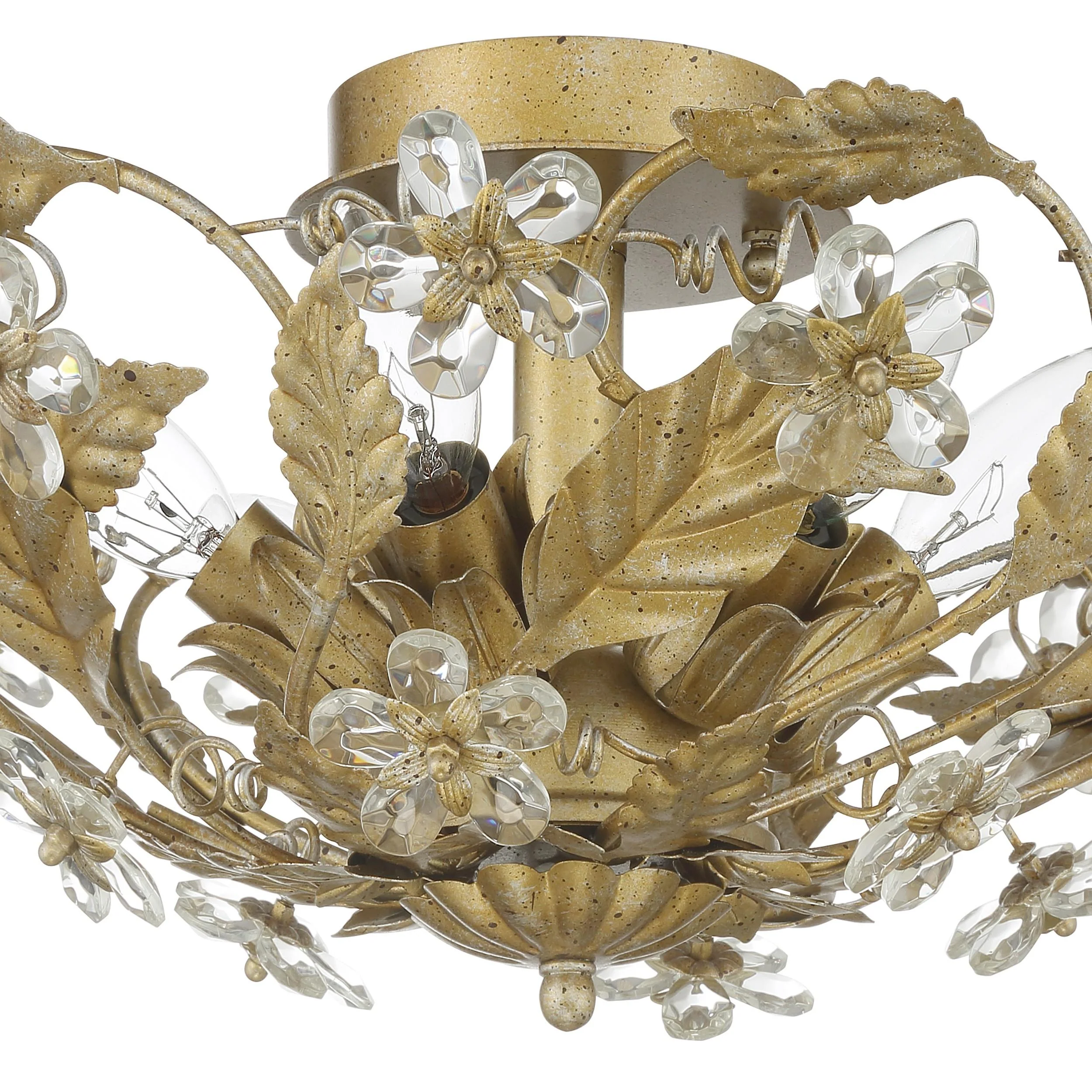Crystorama Paris Market 16'' Gold Leaf Semi Flush Mount - Image 8
