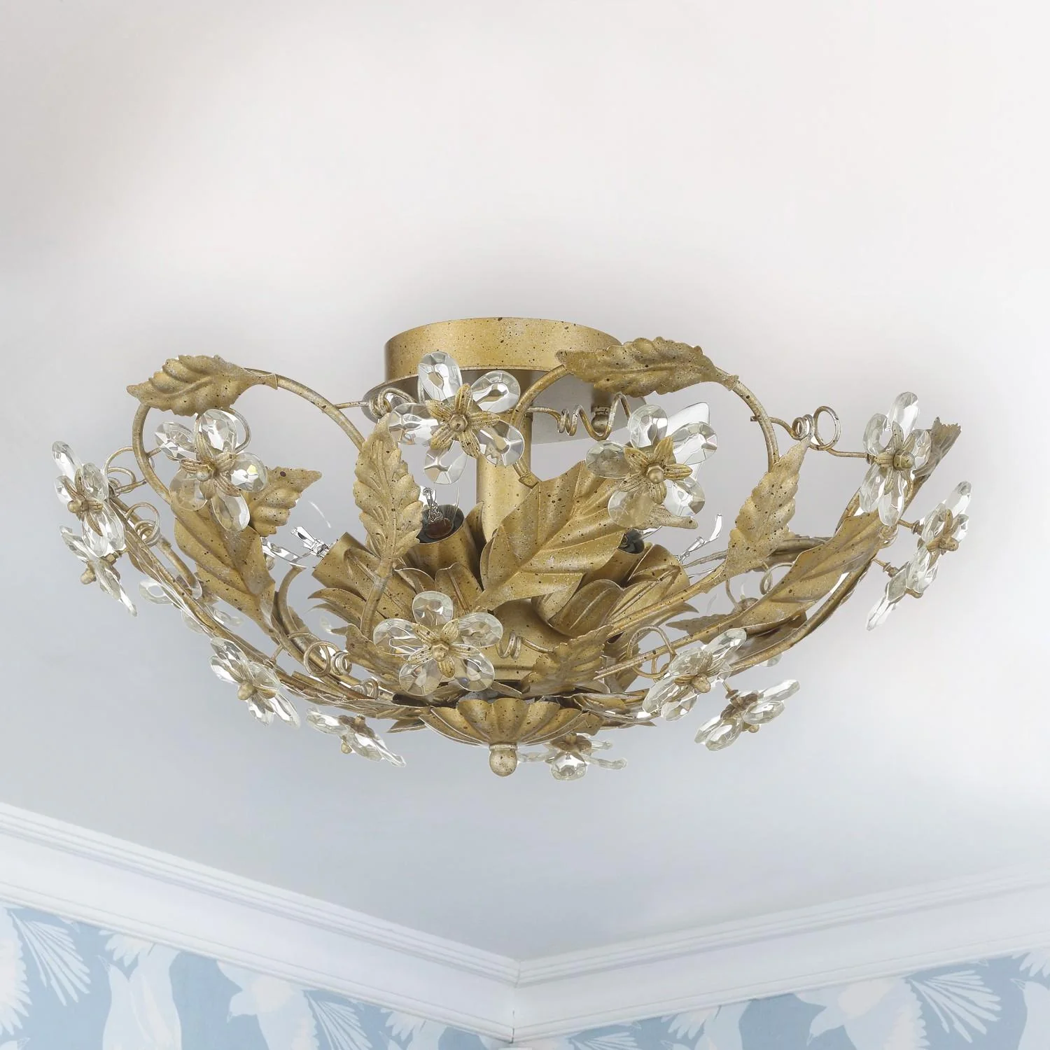 Crystorama Paris Market 16'' Gold Leaf Semi Flush Mount - Image 9