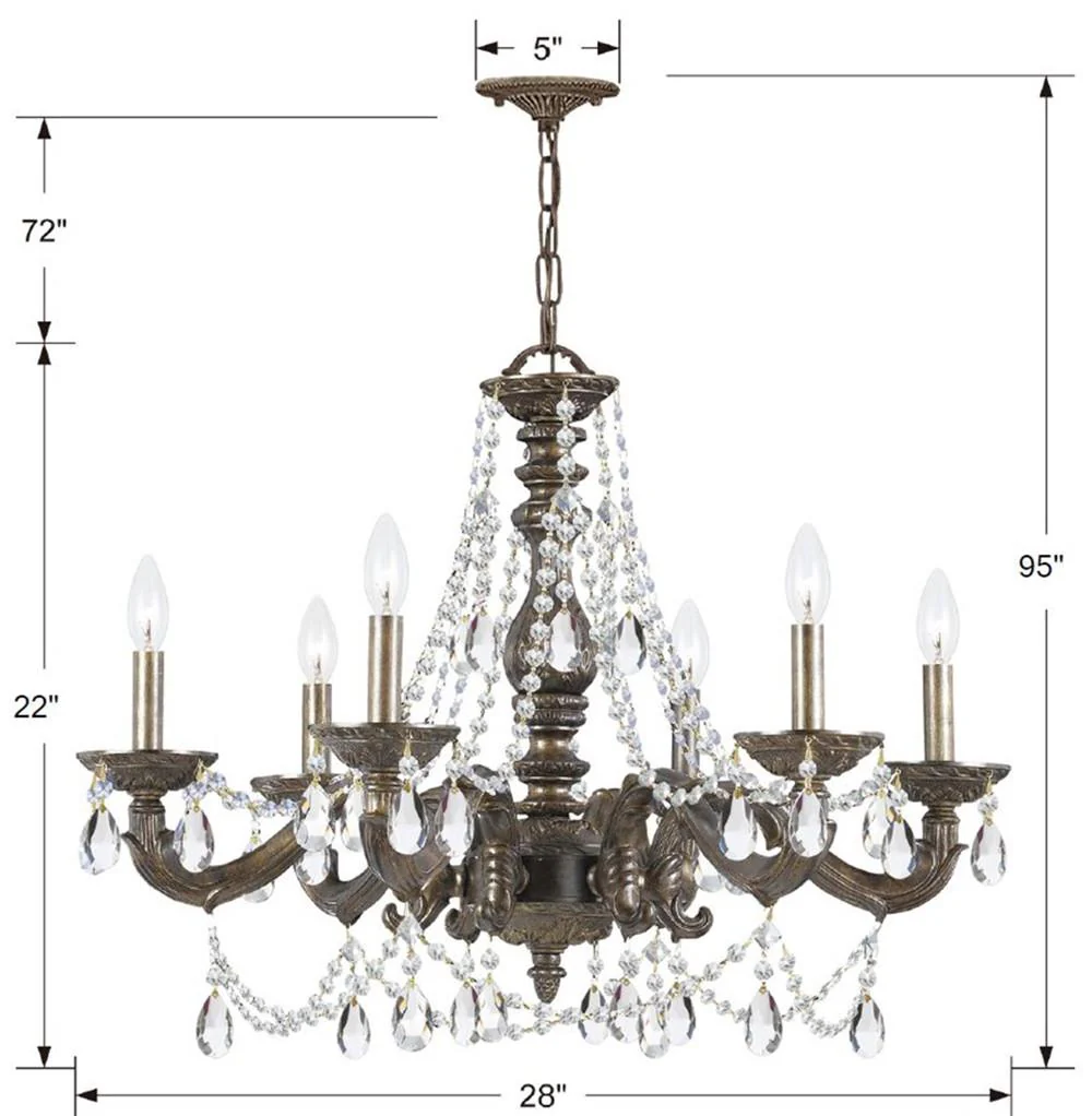 Crystorama Paris Market 28'' Hand Cut Crystal Venetian Bronze Chandelier - Image 2