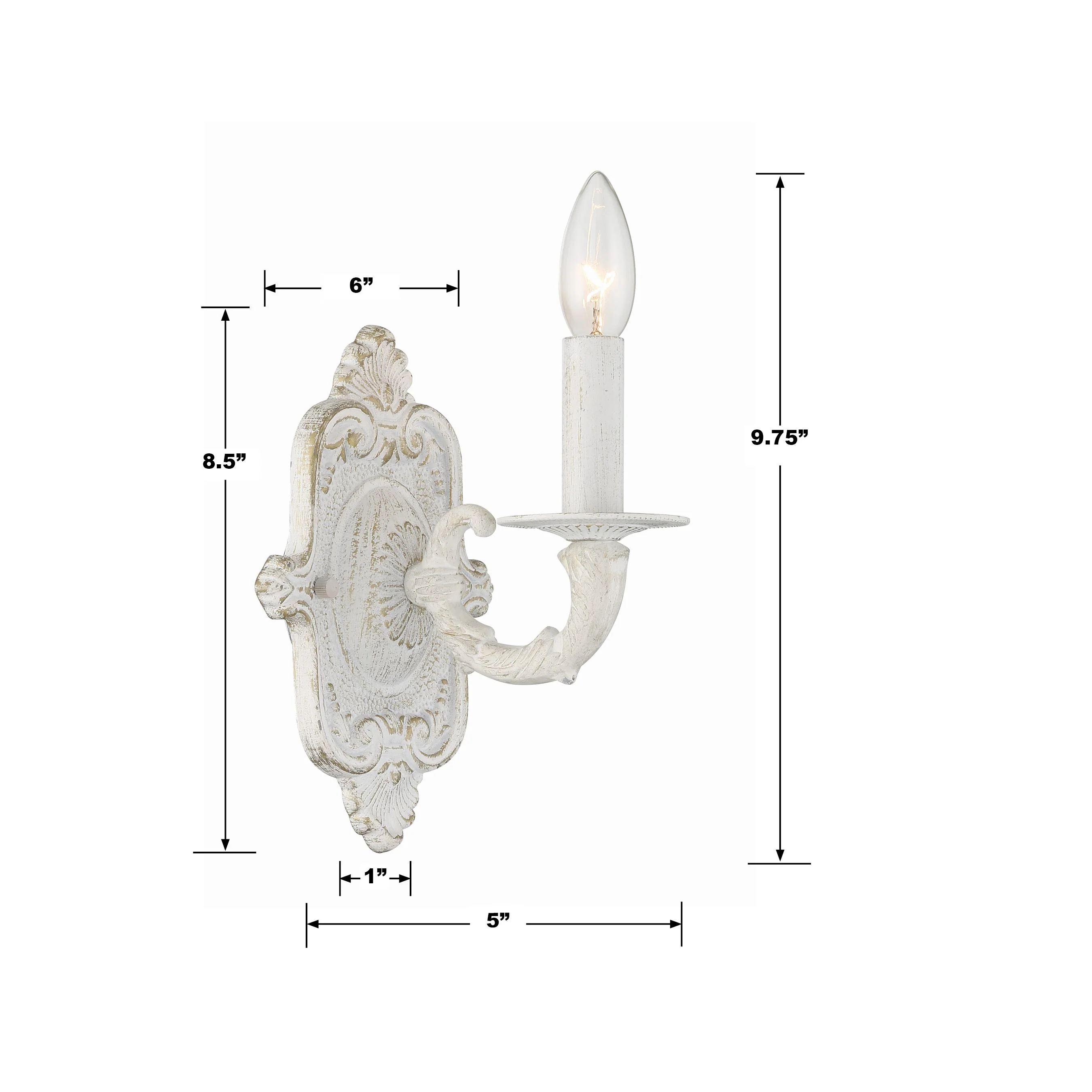 Crystorama Paris Market 5'' Antique White Sconce - Image 3