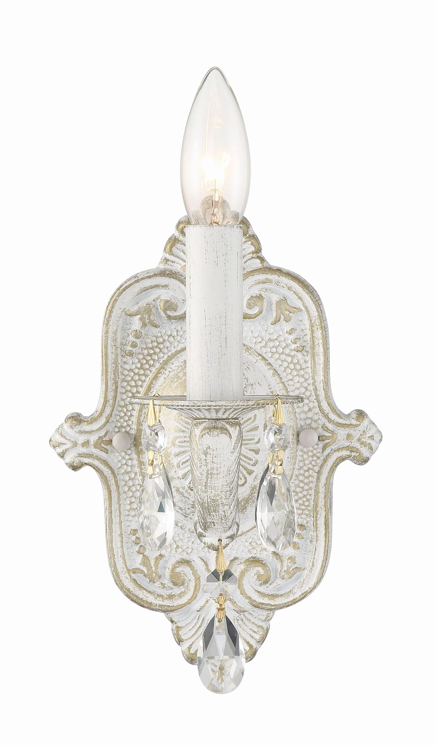 Crystorama Paris Market 6.25'' Hand Cut Crystal Antique White Sconce - Image 3