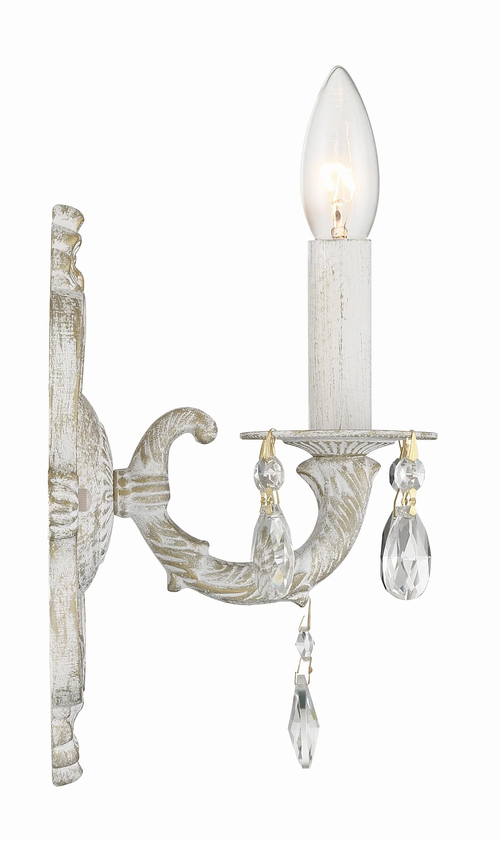Crystorama Paris Market 6.25'' Hand Cut Crystal Antique White Sconce - Image 4