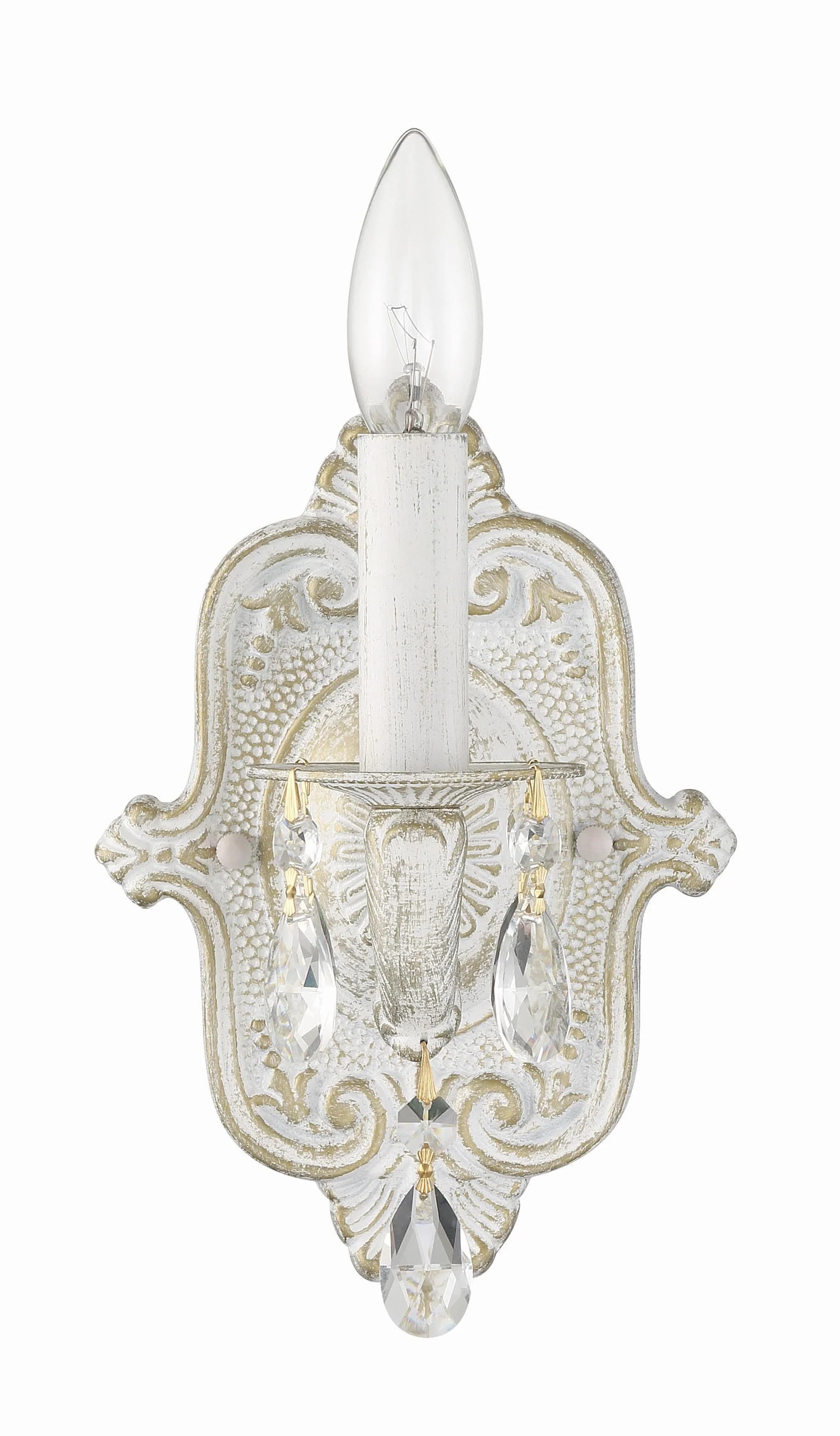 Crystorama Paris Market 6.25'' Hand Cut Crystal Antique White Sconce - Image 5