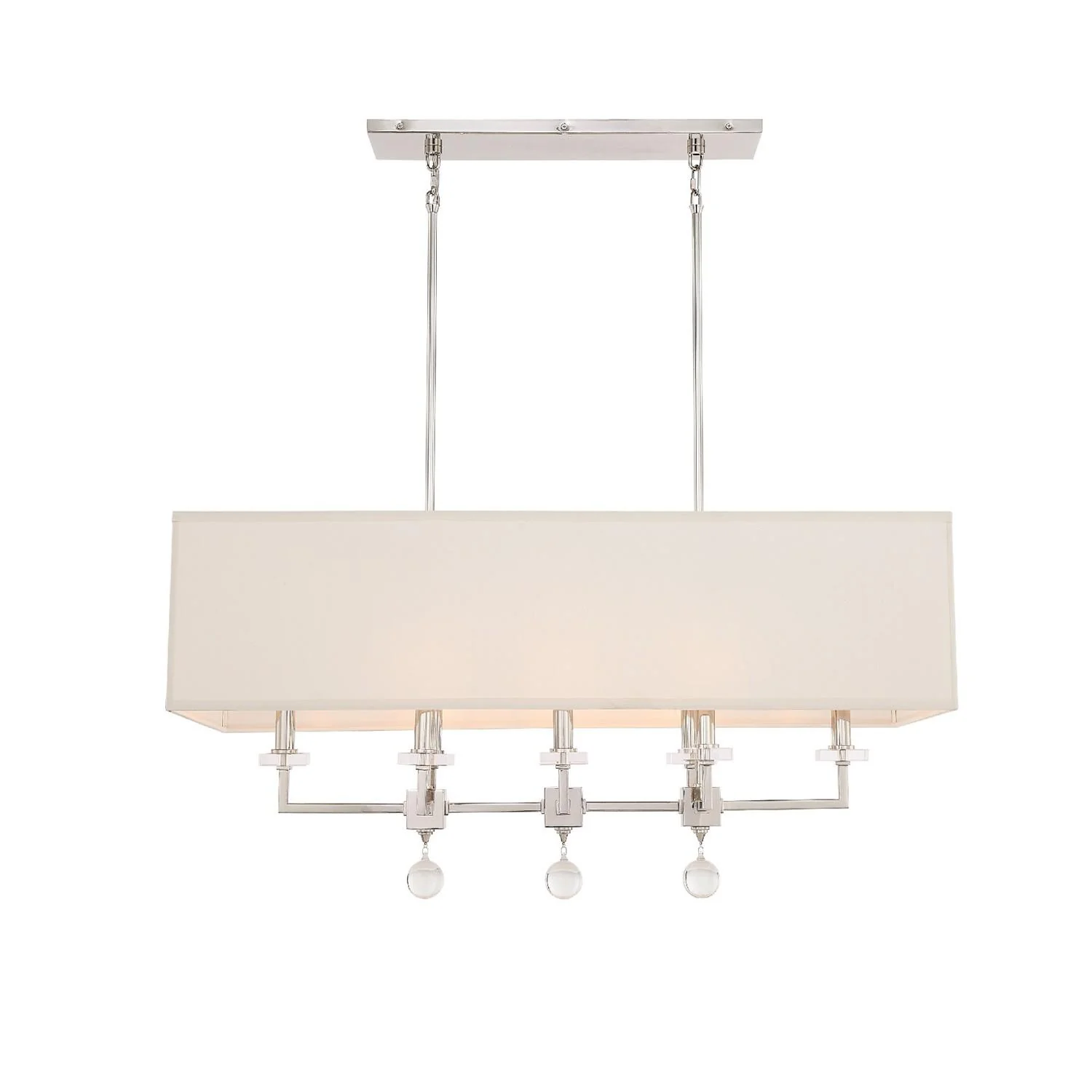 Crystorama Paxton 38'' Polished Nickel Linear Chandelier