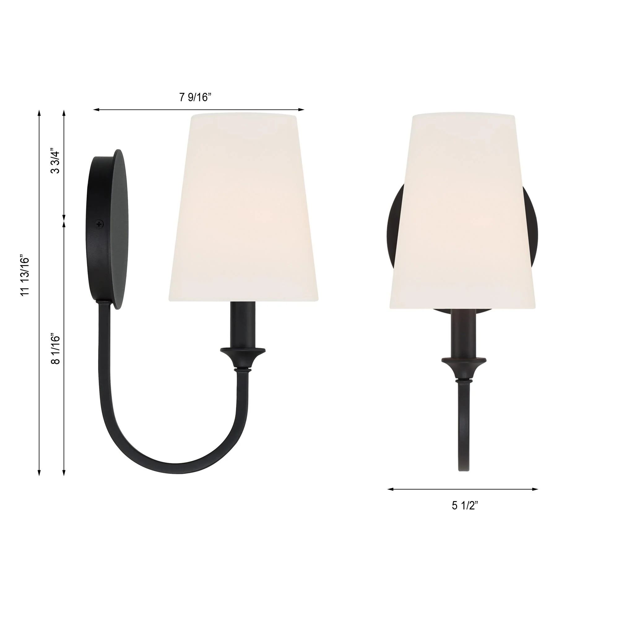 Crystorama Payton 5.5'' Black Forged Sconce - Image 4