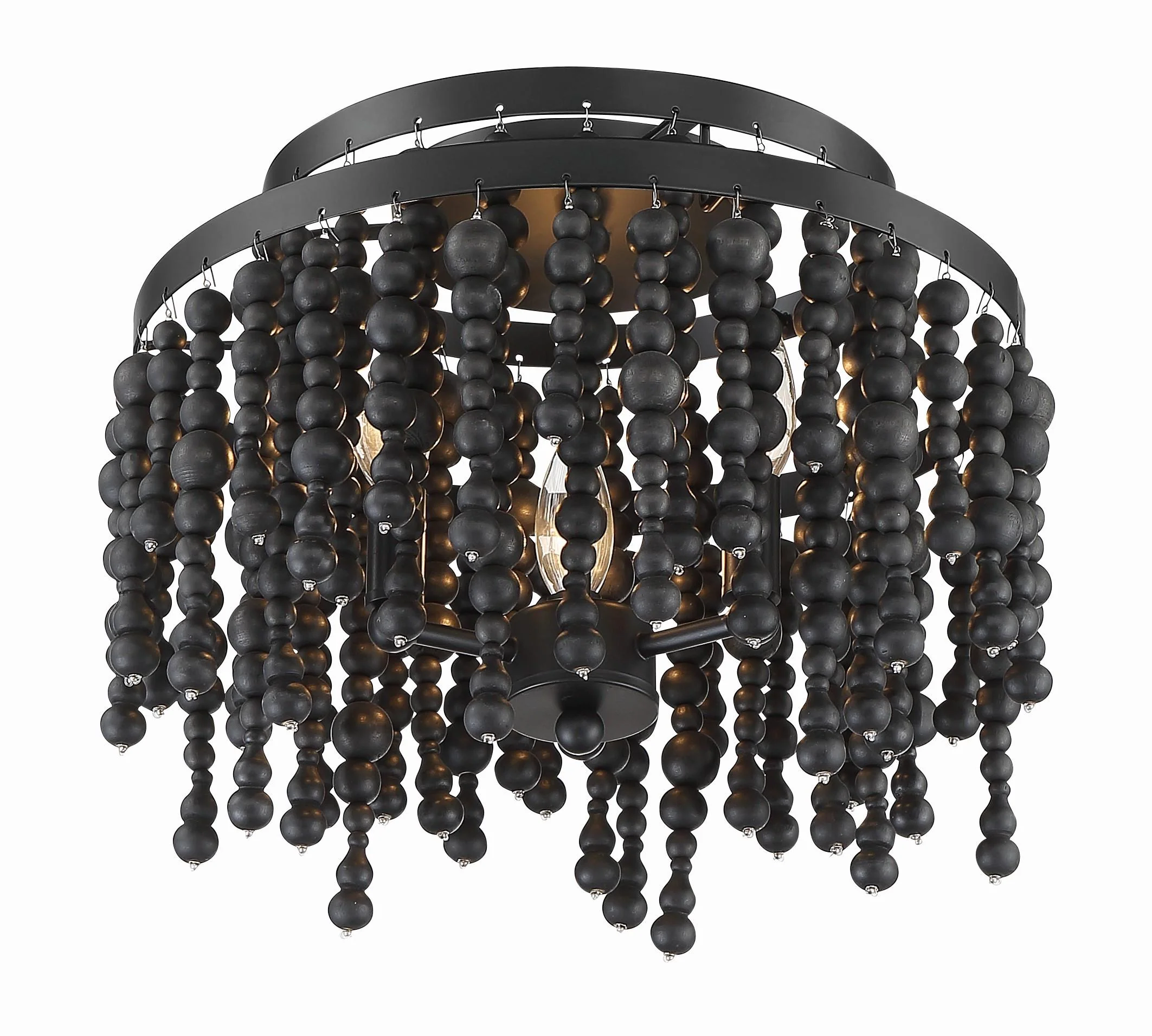 Crystorama Poppy 15'' Matte Black Semi Flush Mount - Image 2