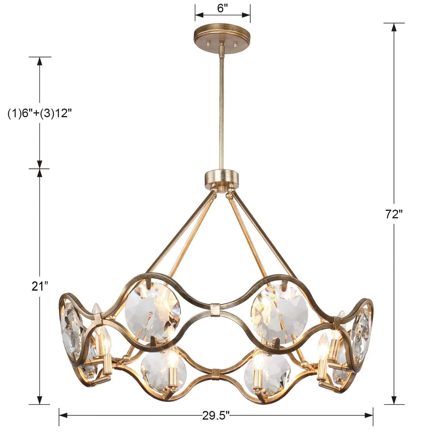 Crystorama Quincy 29.5'' Distressed Twilight Chandelier - Image 5