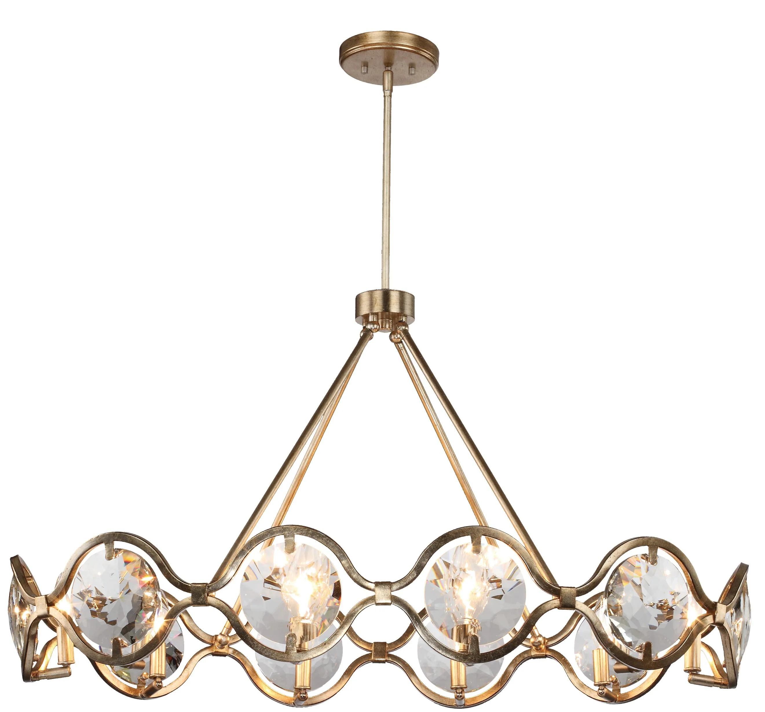 Crystorama Quincy 40'' Distressed Twilight Linear Chandelier
