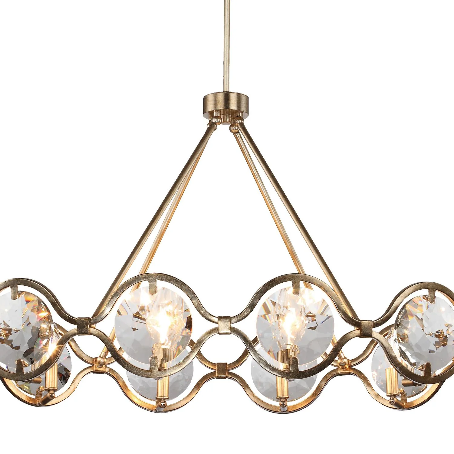 Crystorama Quincy 40'' Distressed Twilight Linear Chandelier - Image 3