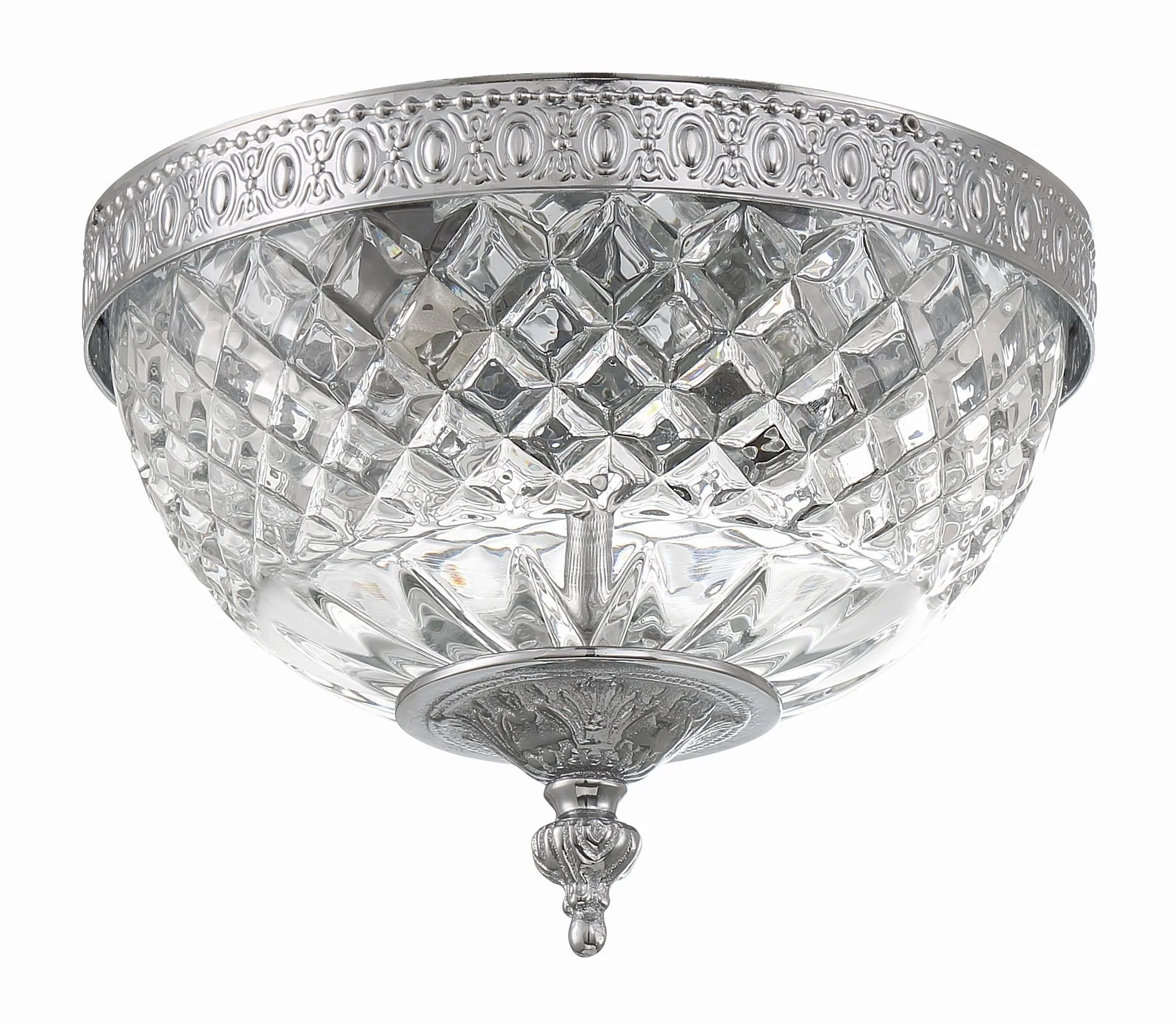 Crystorama Radley 8'' Polished Chrome Faceted Cut Glass Bowl Flush Mount - Image 3