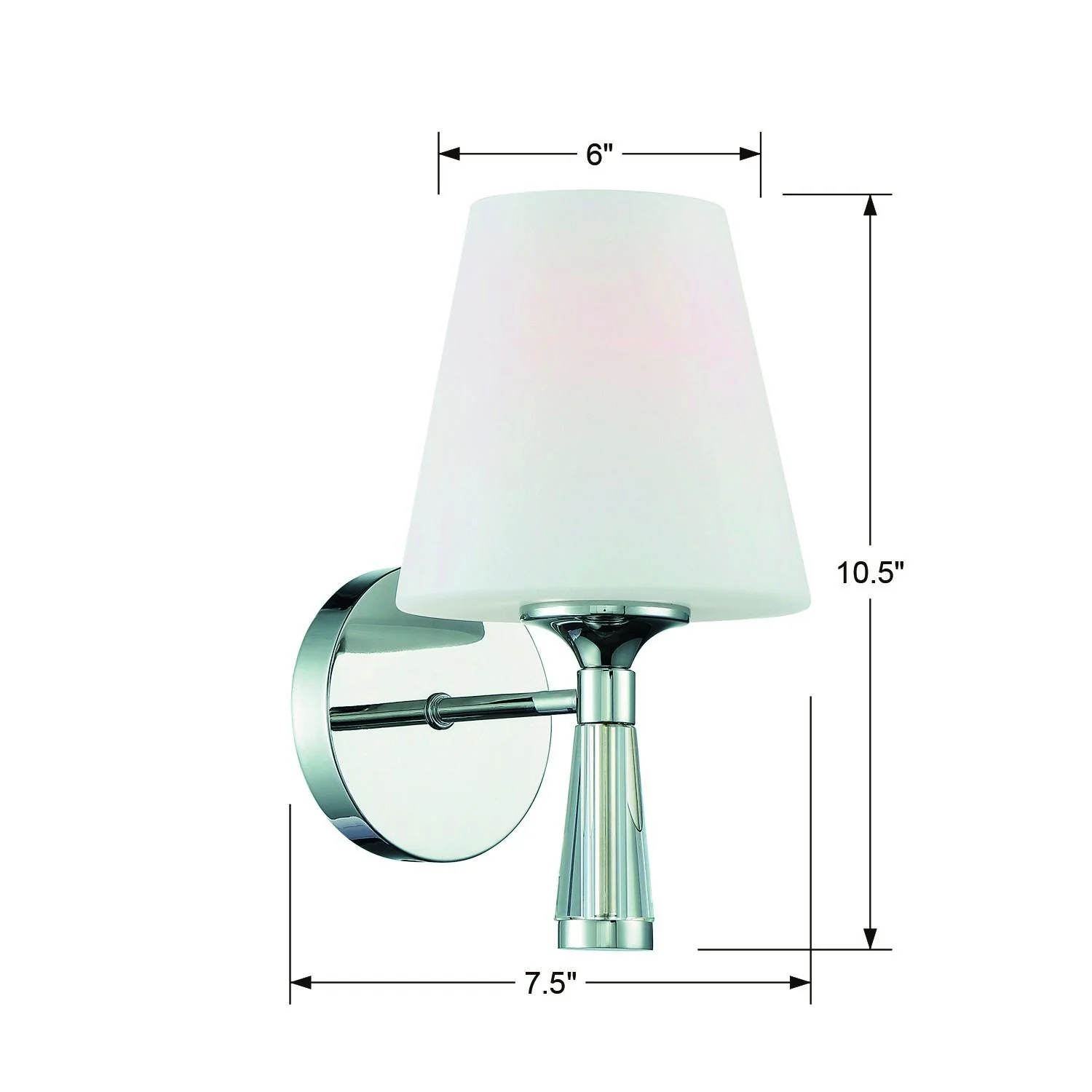 Crystorama Ramsey 6'' Polished Nickel Sconce - Image 5