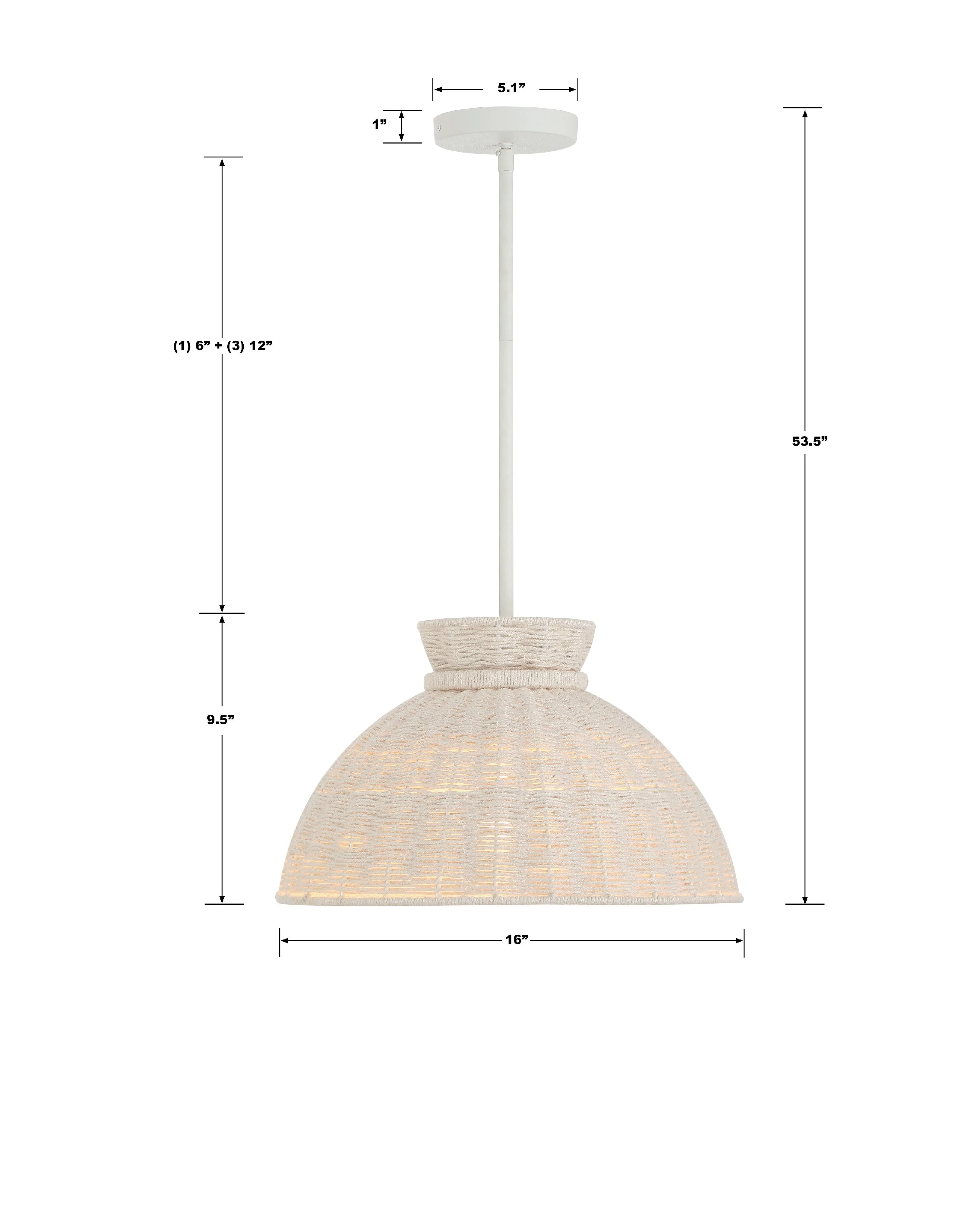 Crystorama Reese 16'' Matte White Pendant - Image 5