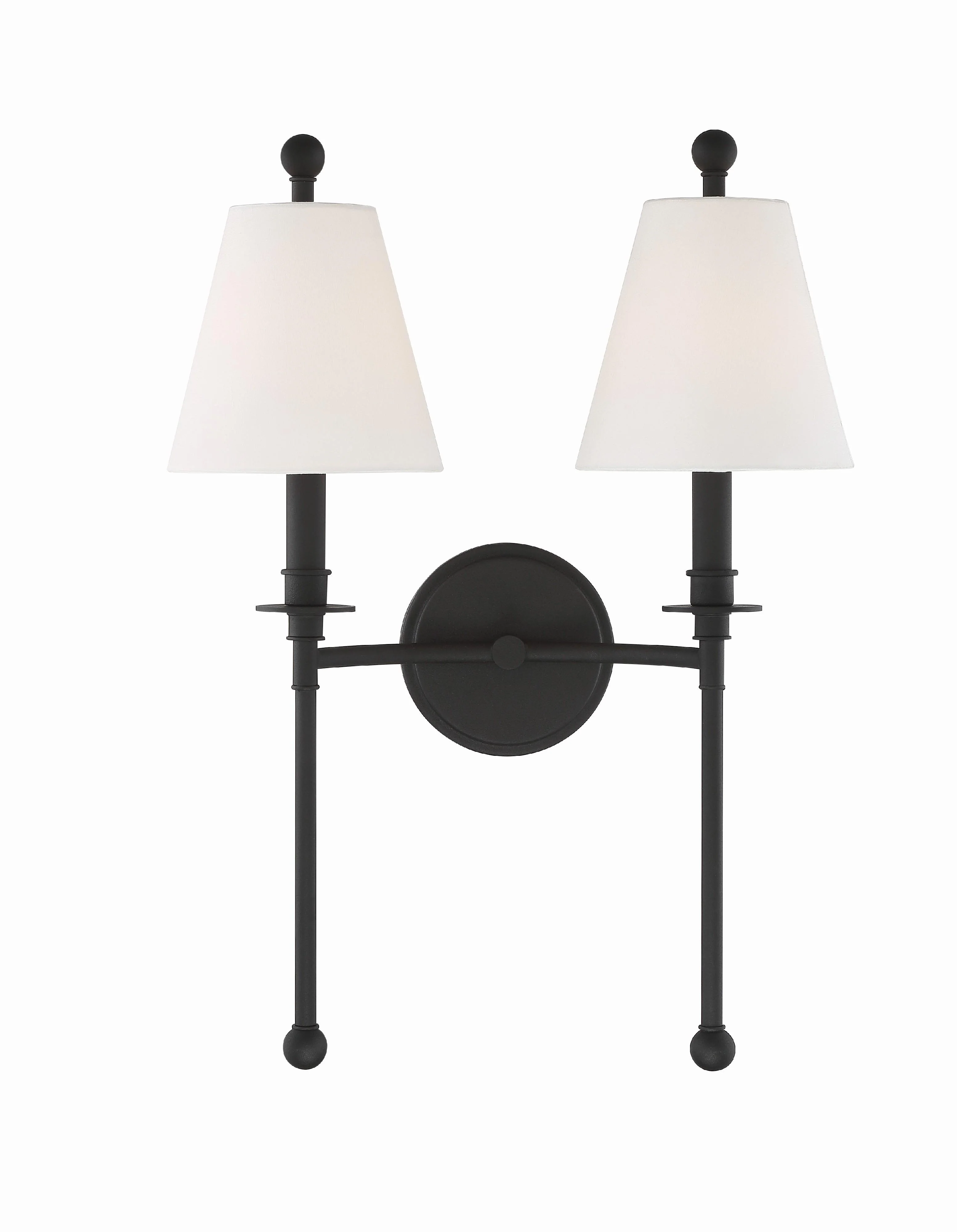 Crystorama Riverdale 15'' Black Forged Sconce