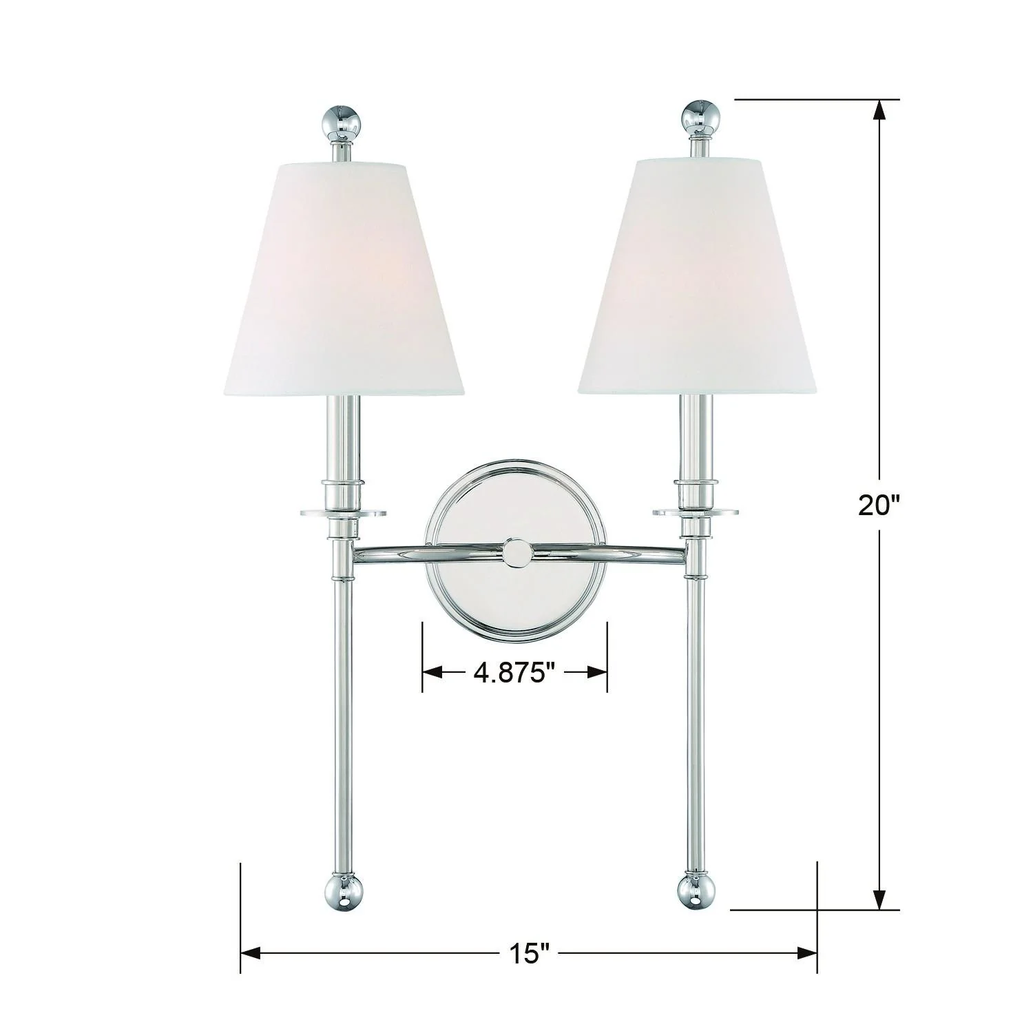 Crystorama Riverdale 15'' Polished Nickel Sconce - Image 4