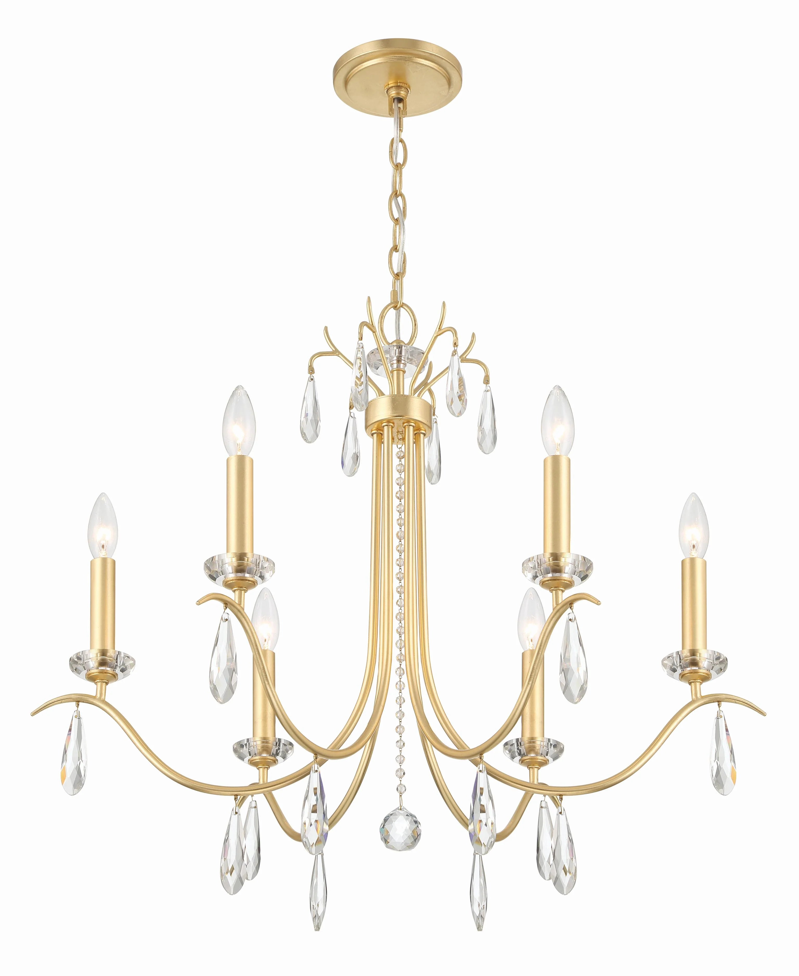 Crystorama Rollins 28'' Antique Gold Chandelier - Image 4