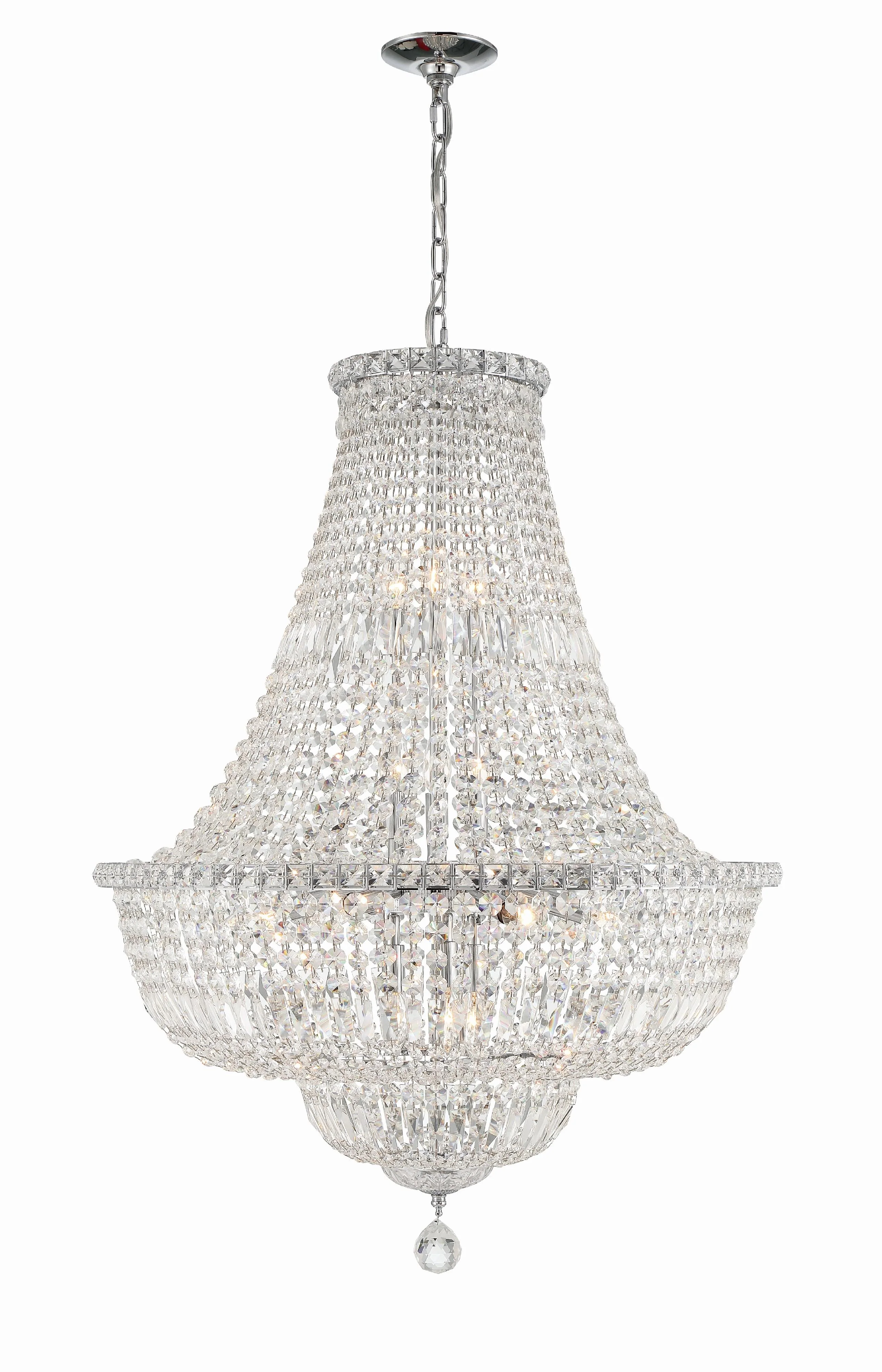 Crystorama Roslyn 28'' Polished Chrome Chandelier