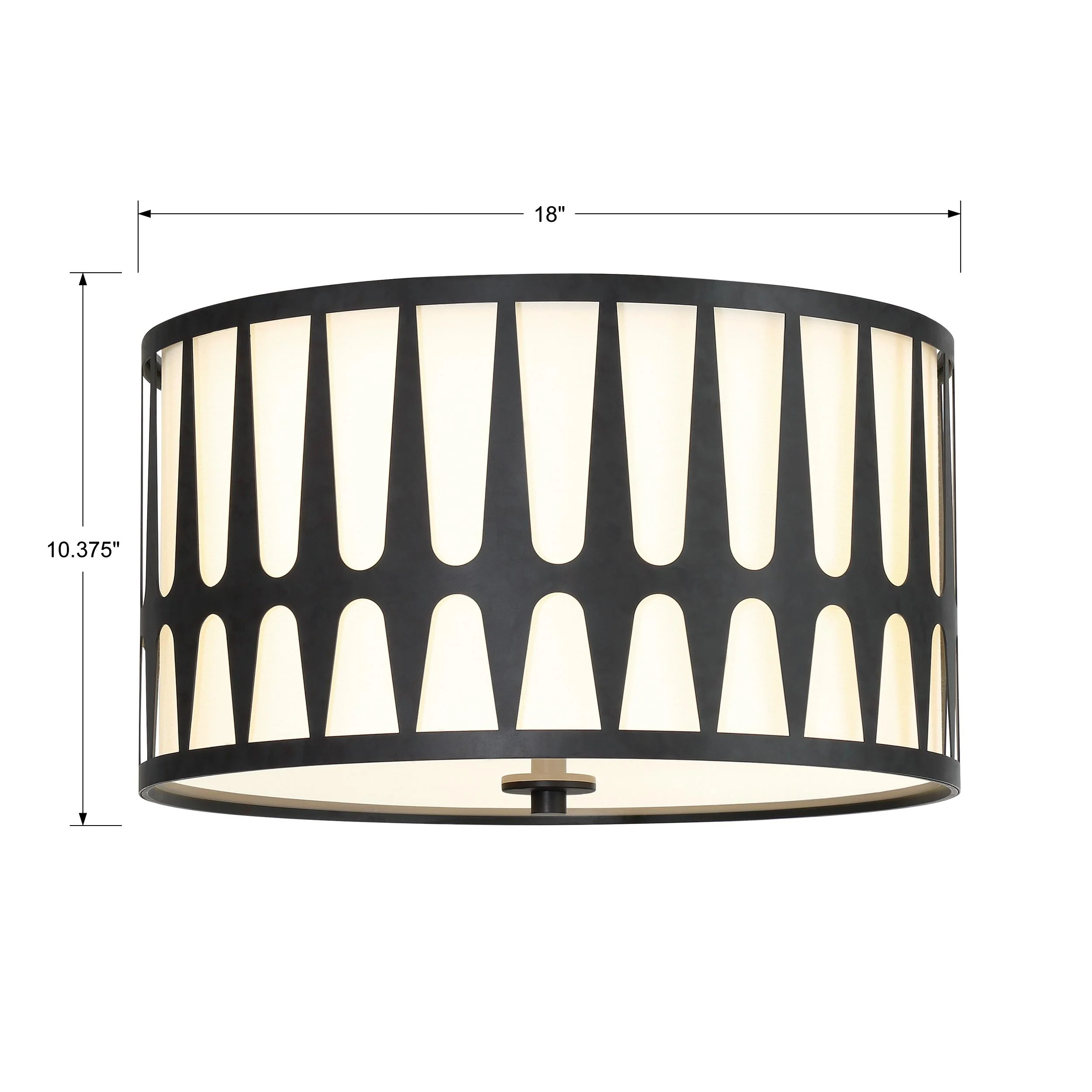 Crystorama Royston 18'' Black Flush Mount - Image 3