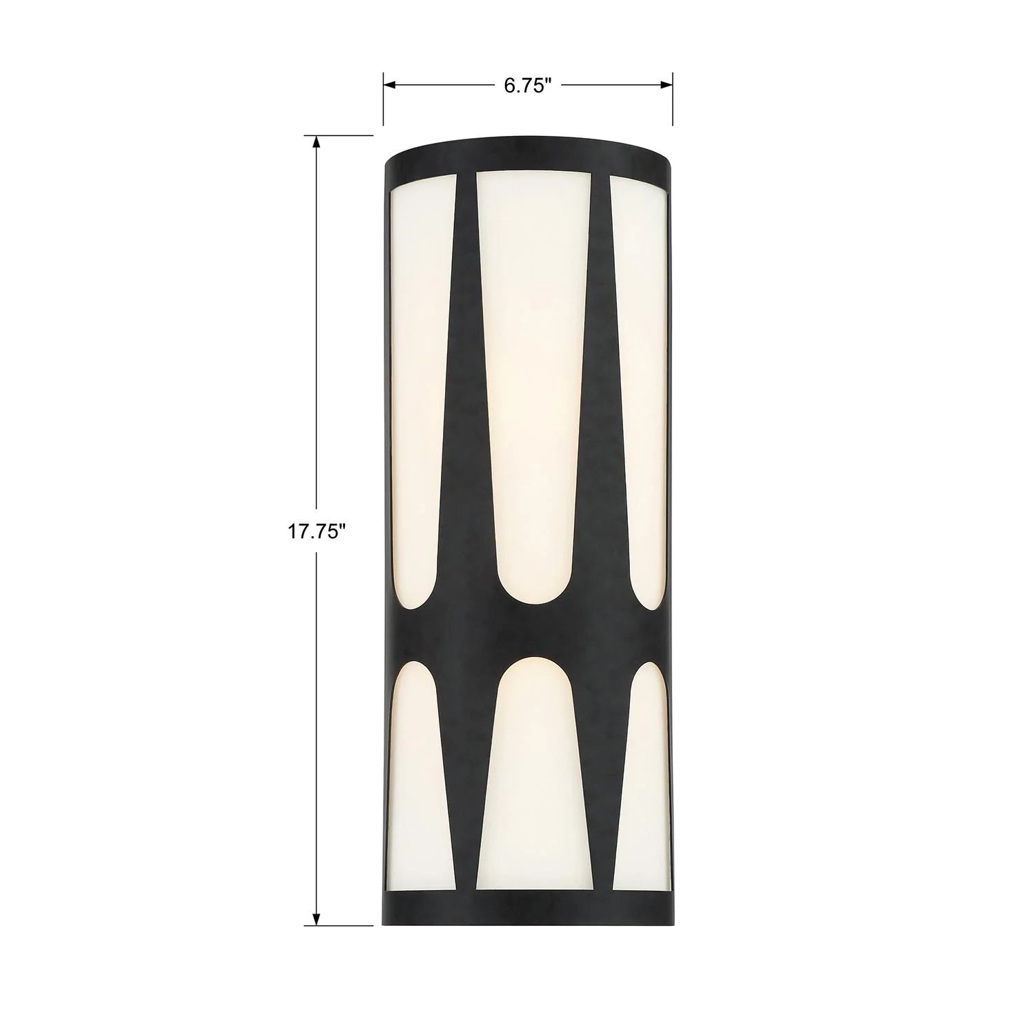 Crystorama Royston 6.75'' Integrated Led Black Sconce - Image 2