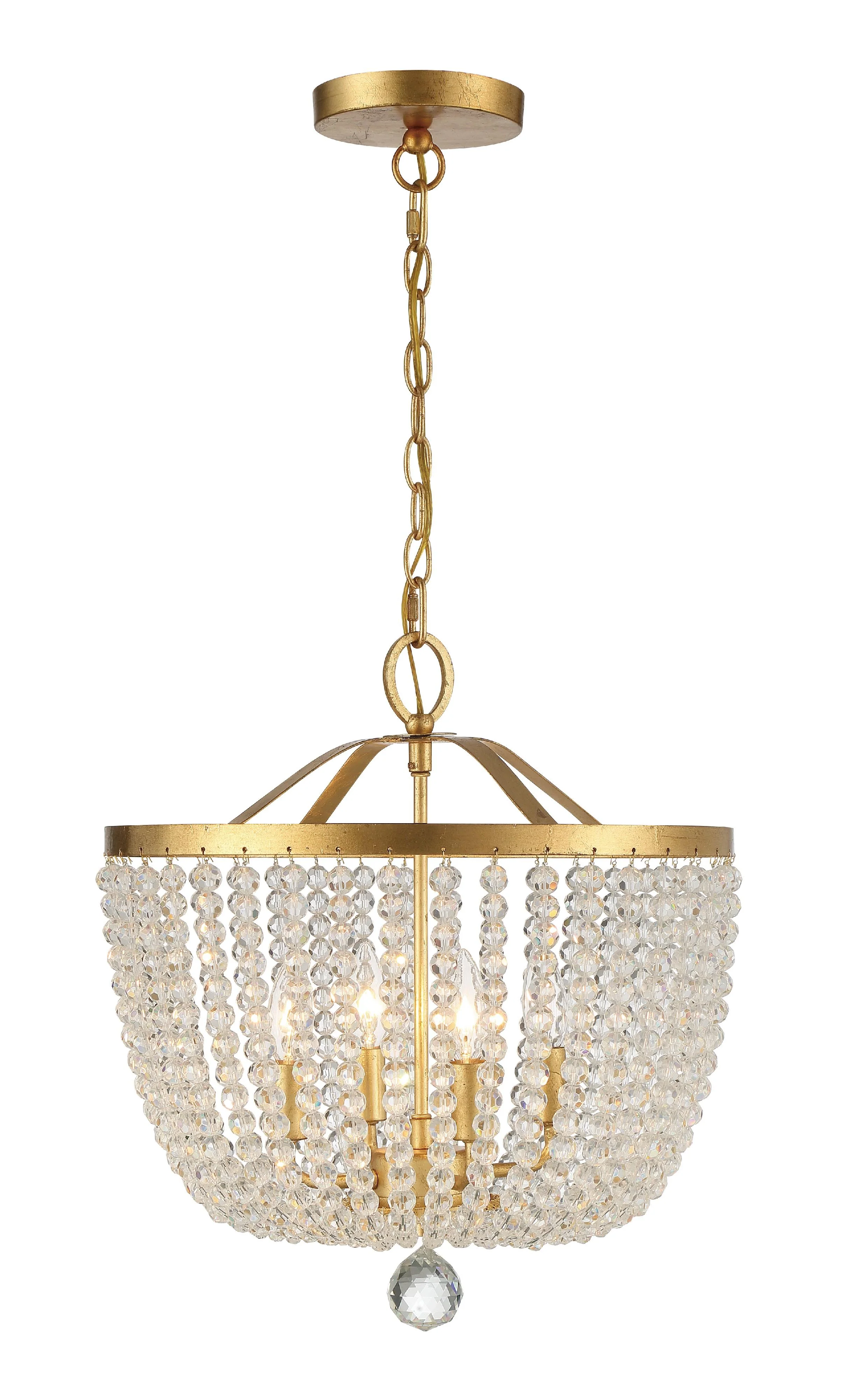 Crystorama Rylee 16.5'' Antique Gold Chandelier