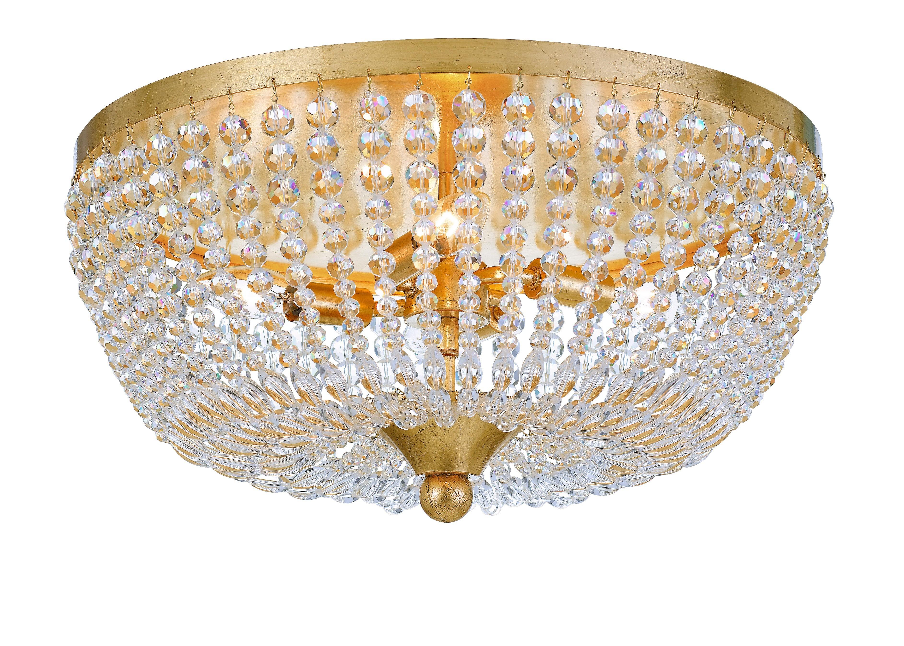 Crystorama Rylee 18.5'' Antique Gold Flush Mount