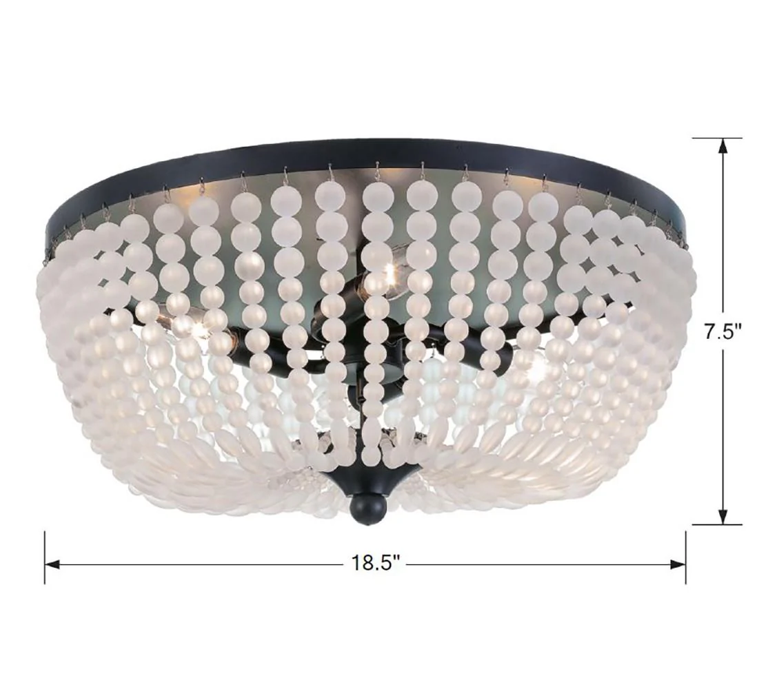Crystorama Rylee 18.5'' Matte Black Flush Mount - Image 3