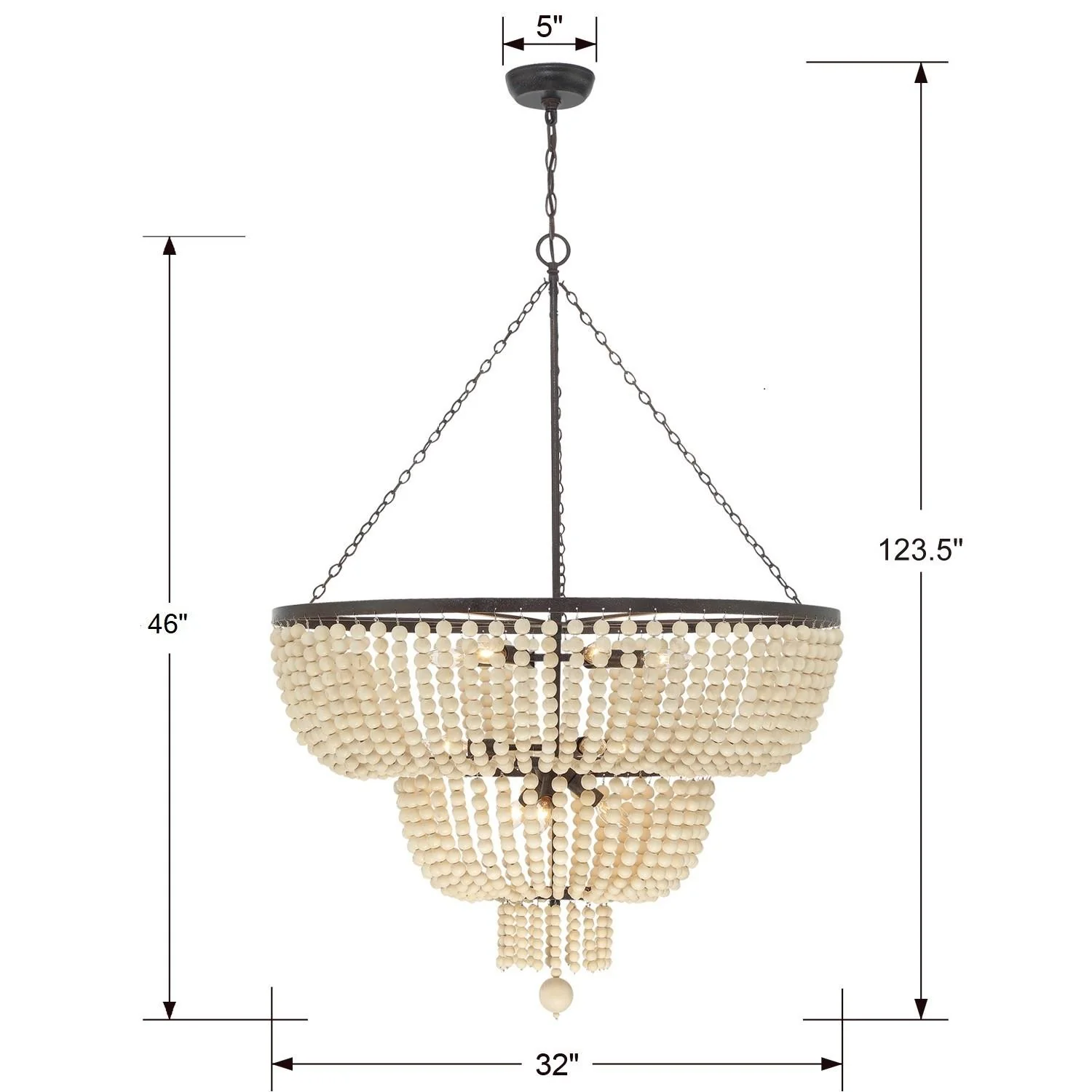 Crystorama Rylee 32'' Forged Bronze Chandelier - Image 2