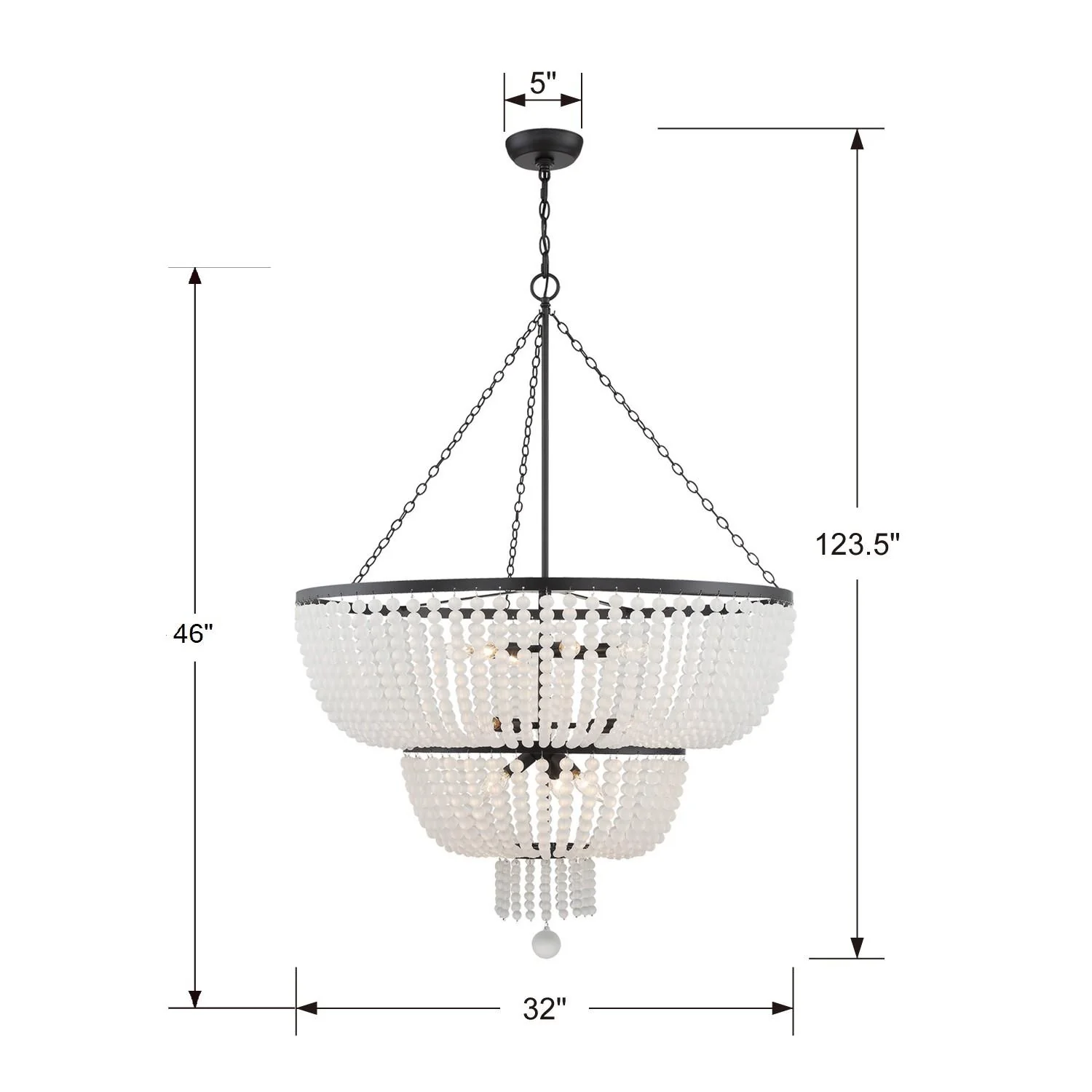 Crystorama Rylee 32'' Matte Black Chandelier - Image 6