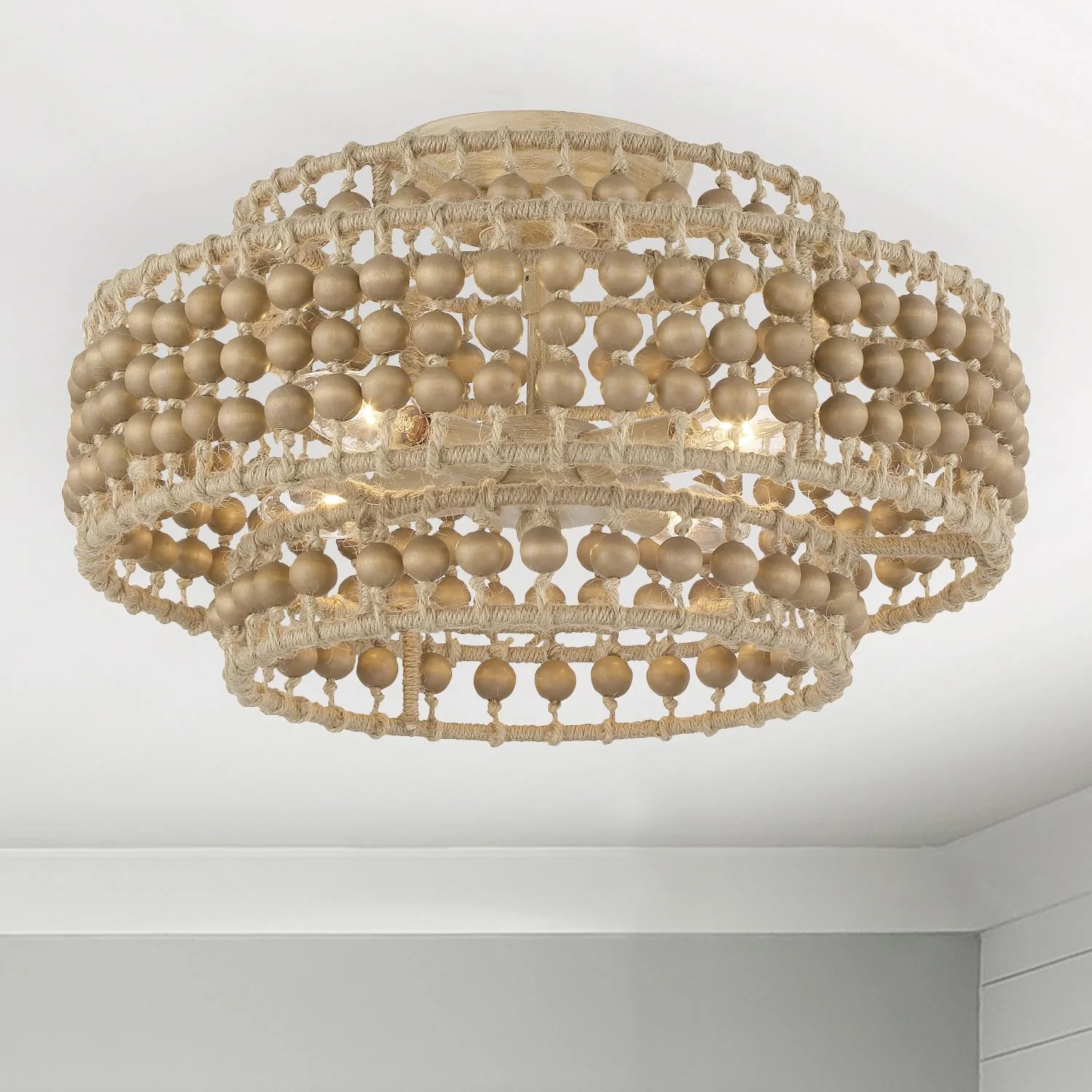 Crystorama Silas 16'' Burnished Silver Semi Flush Mount - Image 6