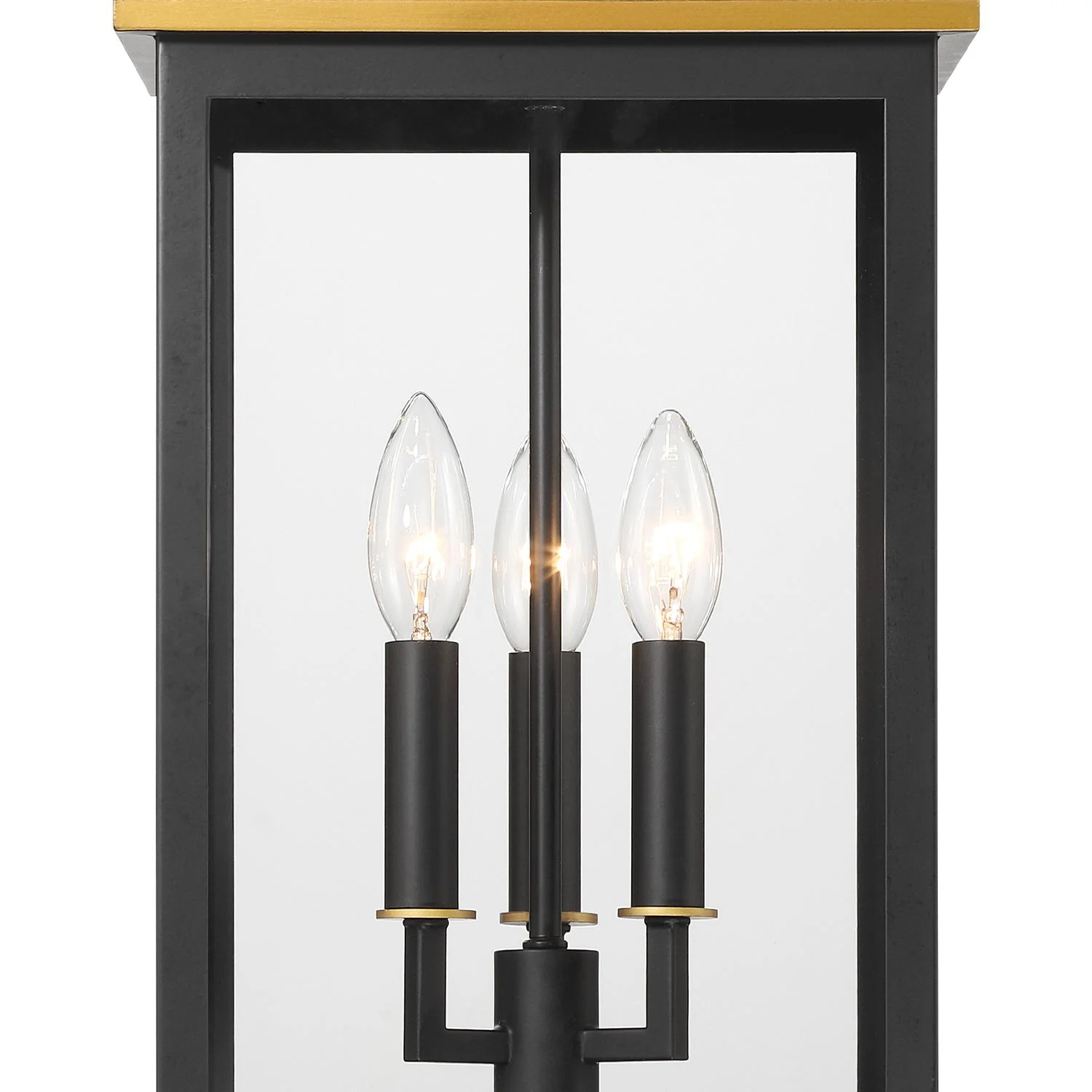 Crystorama Simpson 10'' Matte Black + Textured Gold Outdoor Pendant - Image 5