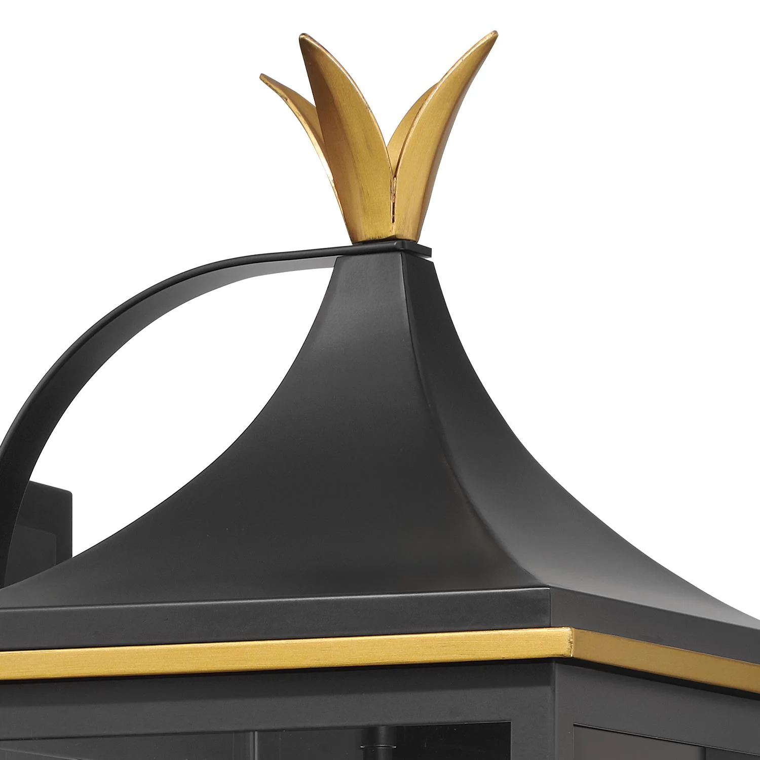 Crystorama Simpson 10'' Matte Black + Textured Gold Outdoor Sconce - Image 5