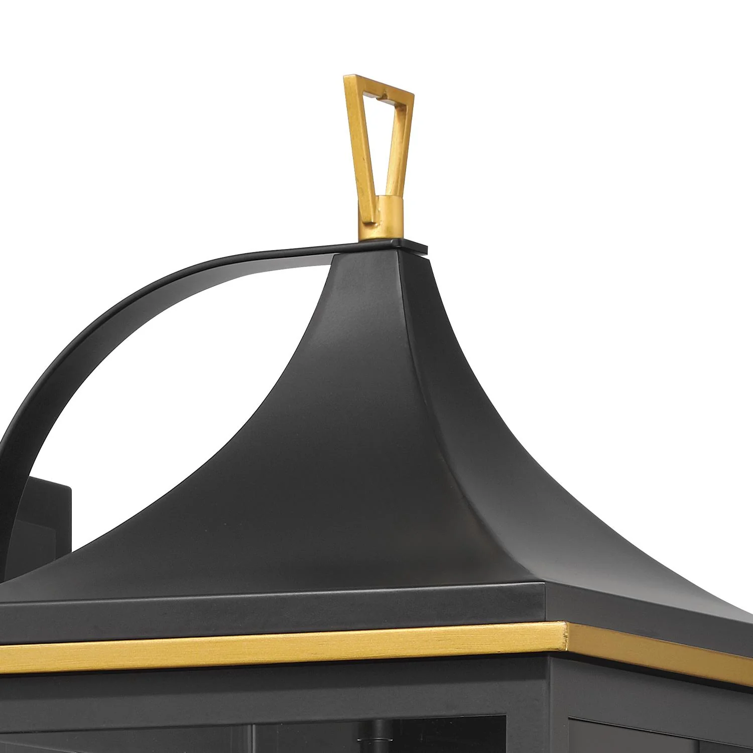 Crystorama Simpson 10'' Matte Black + Textured Gold Outdoor Sconce - Image 7