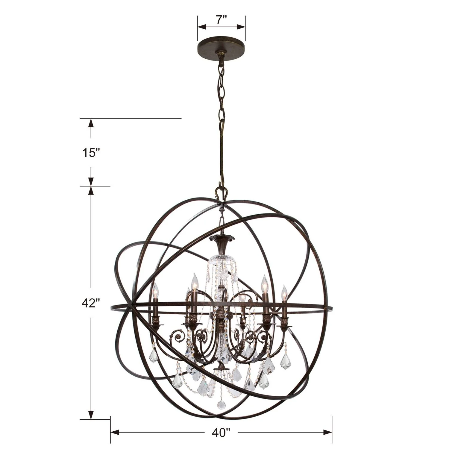 Crystorama Solaris 40'' English Bronze Chandelier - Image 2
