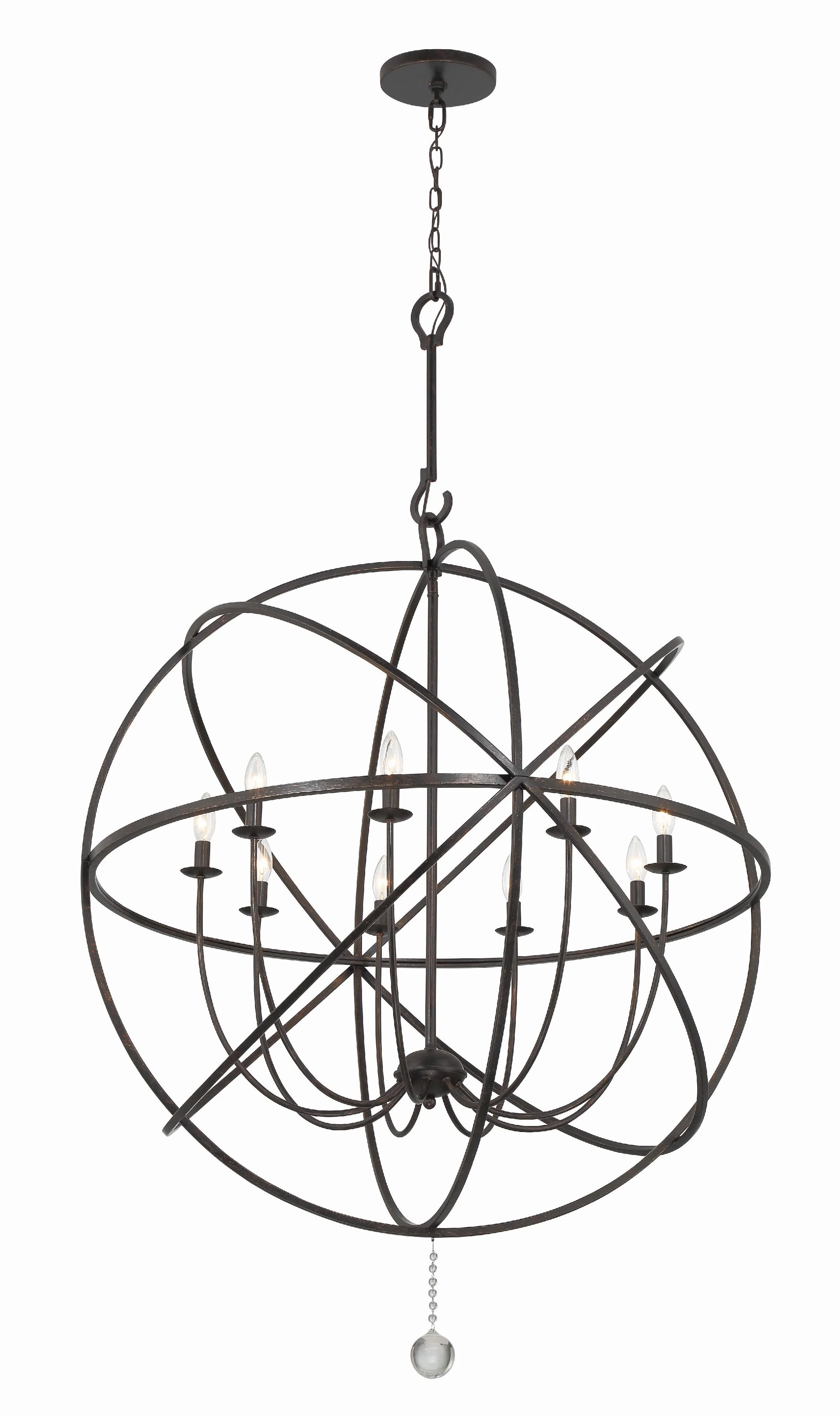 Crystorama Solaris 9 Light English Bronze Sphere Chandelier - Image 3