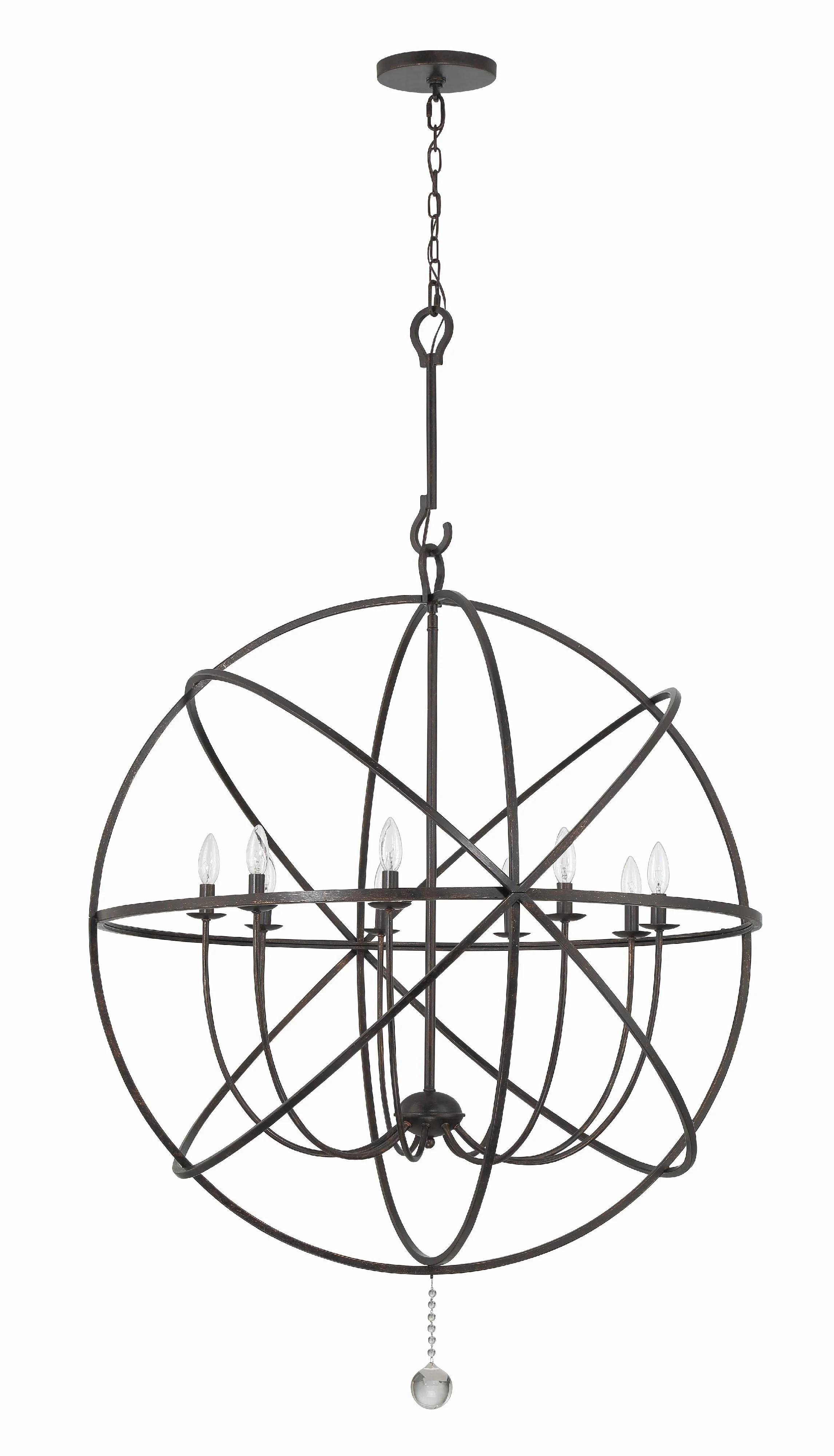 Crystorama Solaris 9 Light English Bronze Sphere Chandelier - Image 4