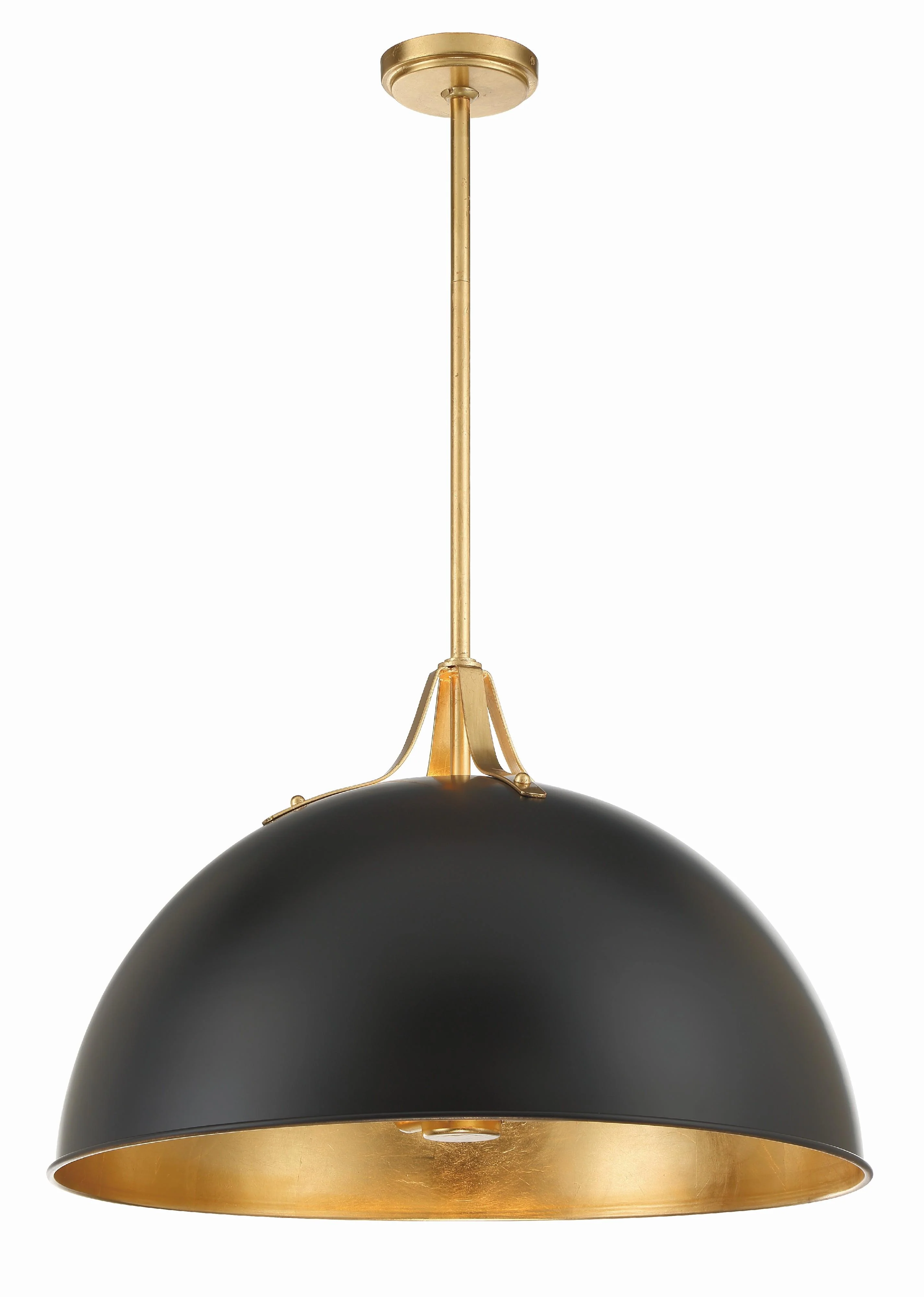 Crystorama Soto 23.5'' Matte Black + Antique Gold Pendant