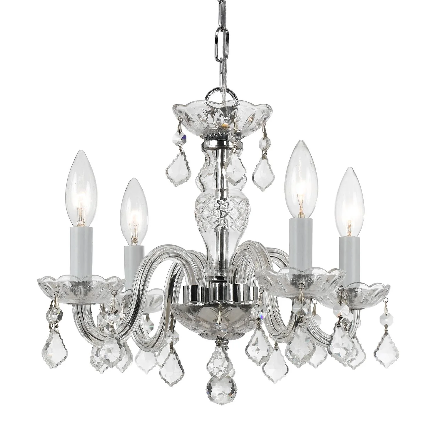 Crystorama Traditional Crystal 15'' Hand Cut Crystal Polished Chrome Chandelier - Image 5