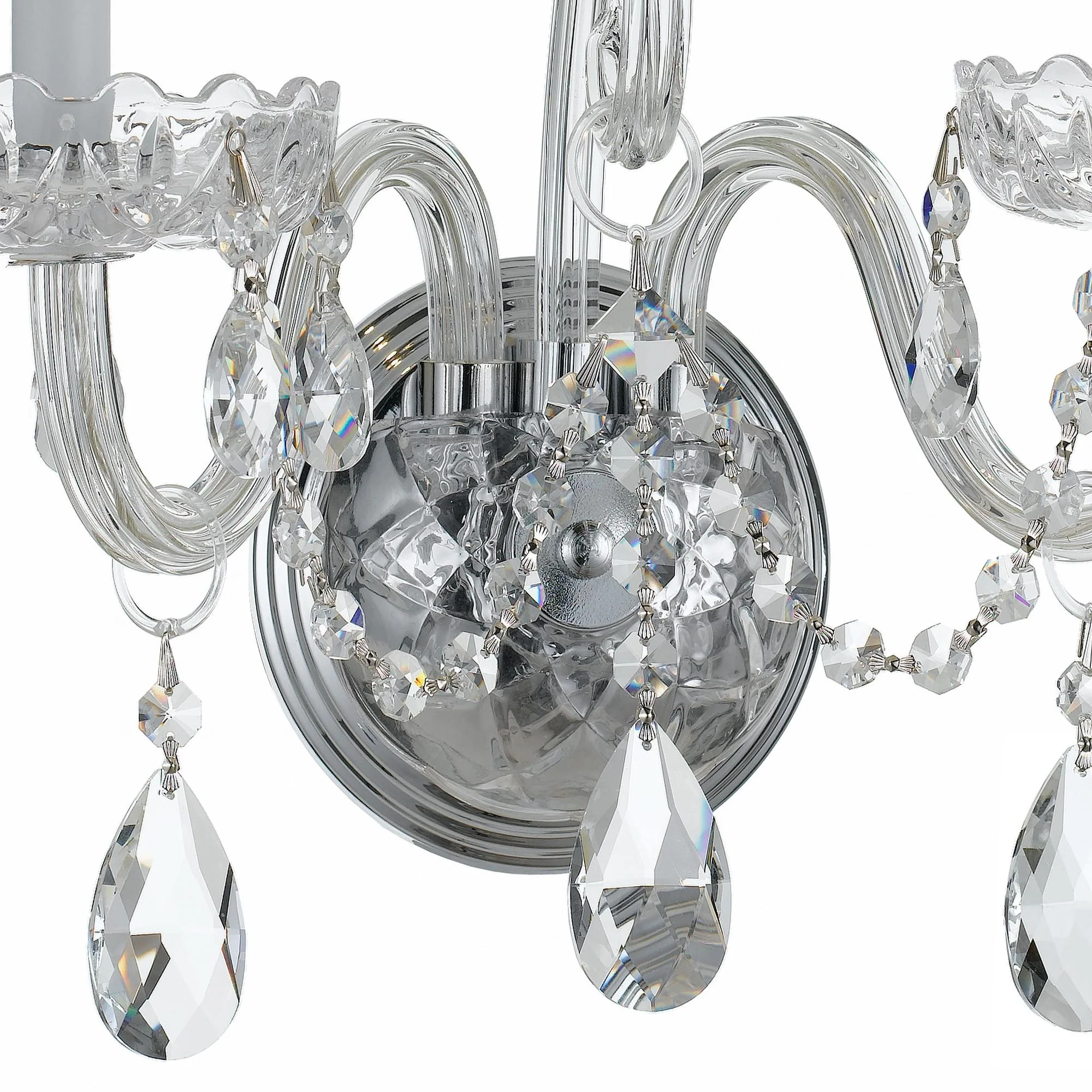 Crystorama Traditional Crystal 15'' Swarovski Spectra Crystal Polished Chrome Sconce - Image 2